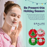 SpaLife Holiday Treats Facial Masks 12-Pack Assorted - Festive Christmas Skincare for Soothing and Nourishing - Gingerbread, Sundae, Cocoa & Eggnog