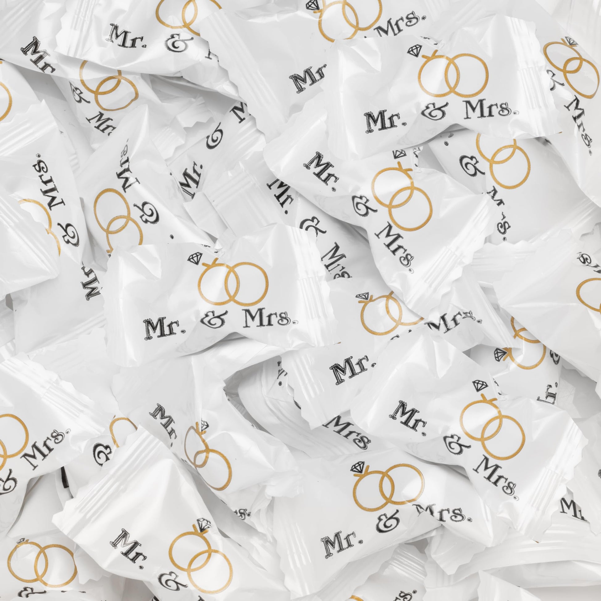 Candy Envy - Mr. and Mrs. Buttermints - 13 oz. Bag - Approximately 100 Individually Wrapped Mints - Wedding Favors