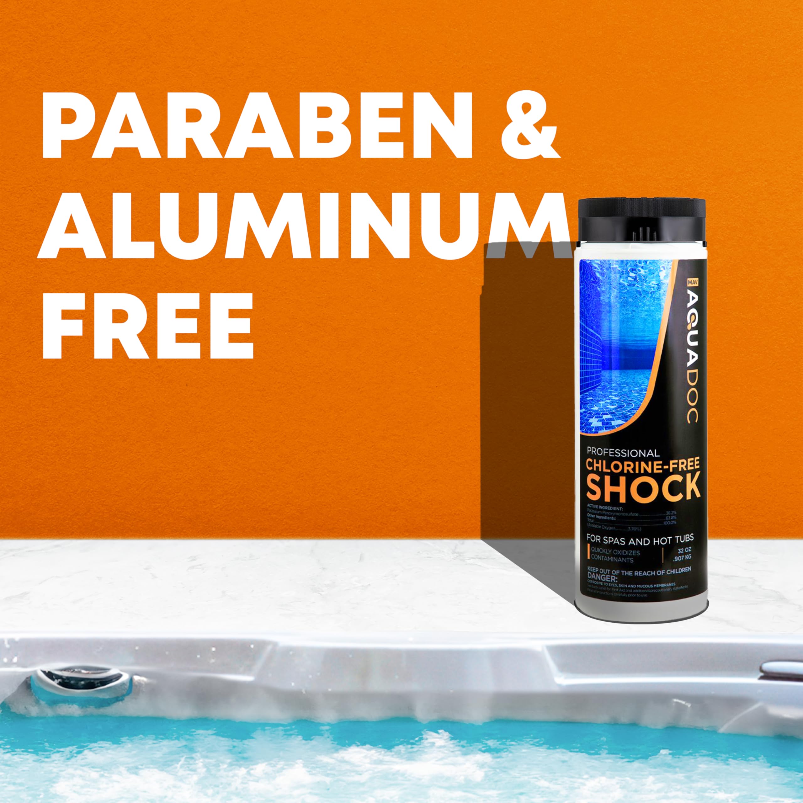 Non-Chlorine Spa Shock for Hot tub - Chlorine Free Tub Treatment & Enhanced to Assist Bromine Suitable Oxidizer Oxidizing by AquaDoc