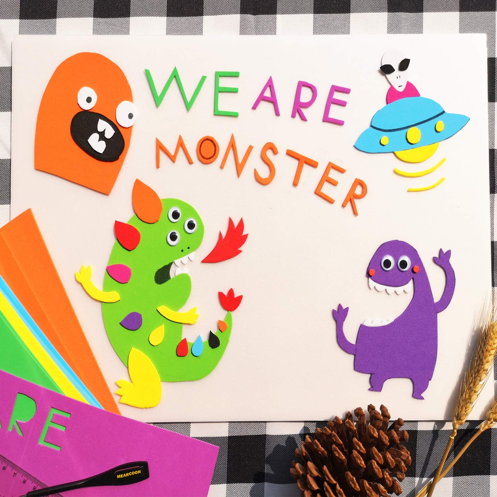 104 Pack Foam Sheets Craft 5.5x8.5 inch Eva Color Foam Paper Set for Crafts Project Preschoolers Classroom Scrapbooking DIY Handcraft by MEARCOOH