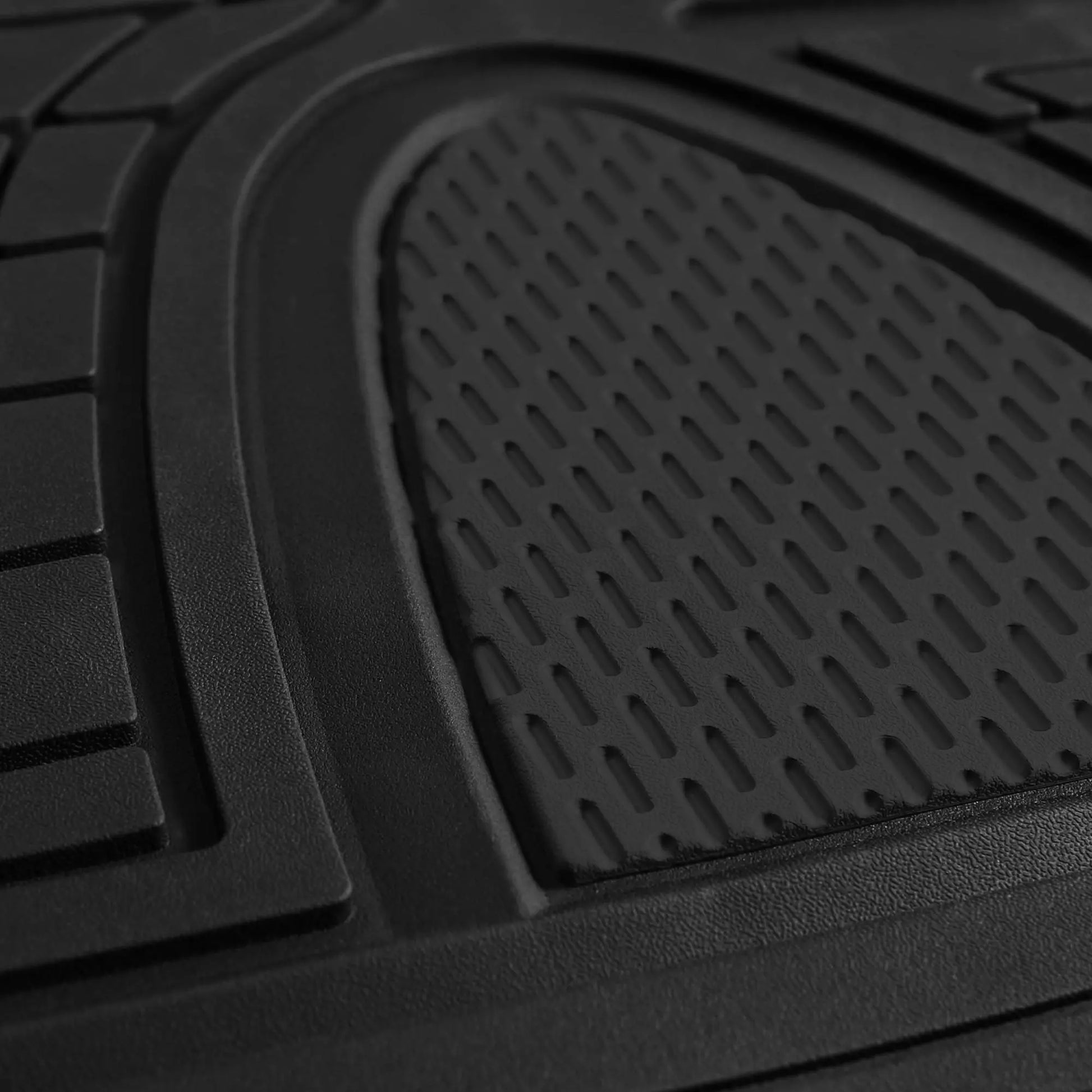 FH Group Automotive Floor Mats - Heavy-Duty Rubber Floor Mats for Cars, Universal Fit Full Set, Climaproof & Trimmable Floor Mats for Most Sedan, SUV, Truck, Black