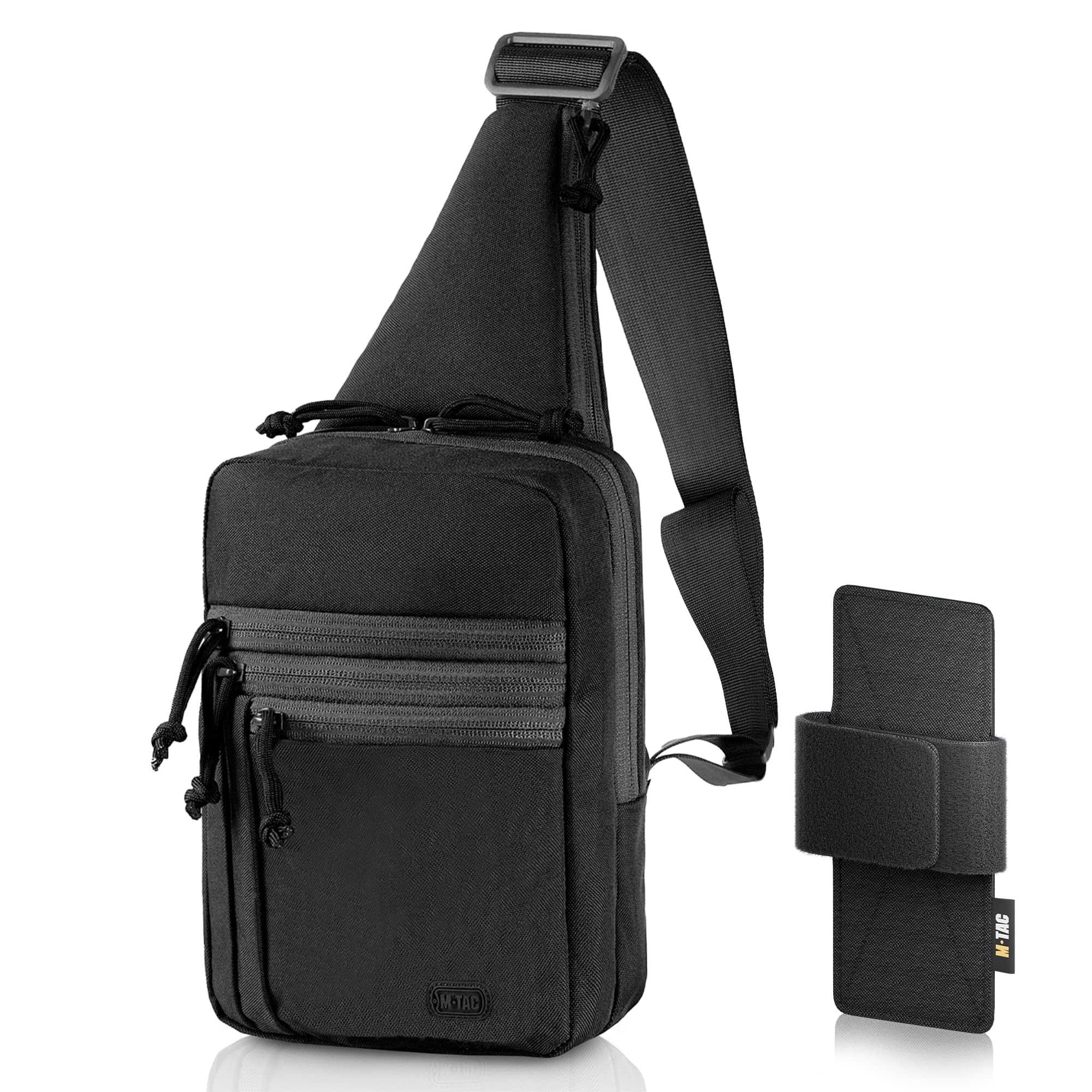 M-Tac Tactical Sling Bag for Men - Crossbody Concealed Carry Bag - Black Mens Crossbody Holster Bag
