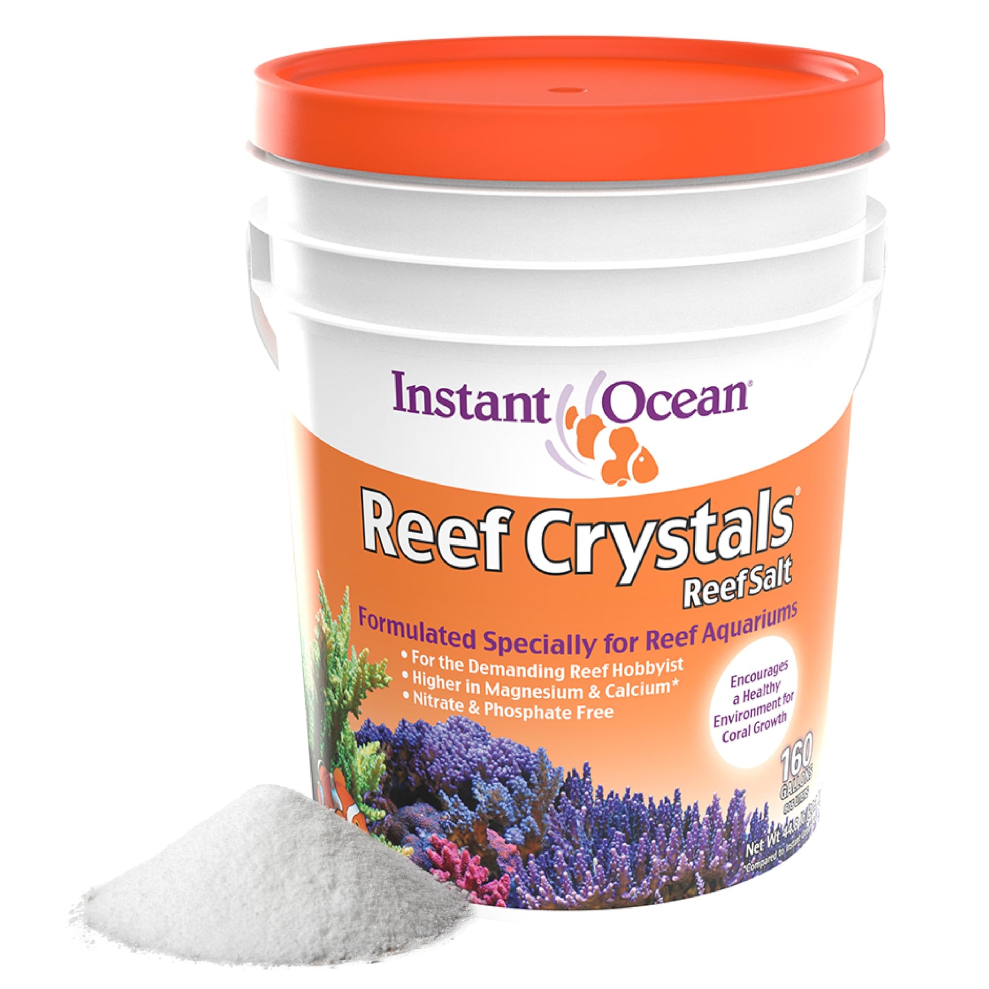 Instant Ocean Reef Crystals Reef Salt For 160 Gallons, Enriched Formulation For Aquariums