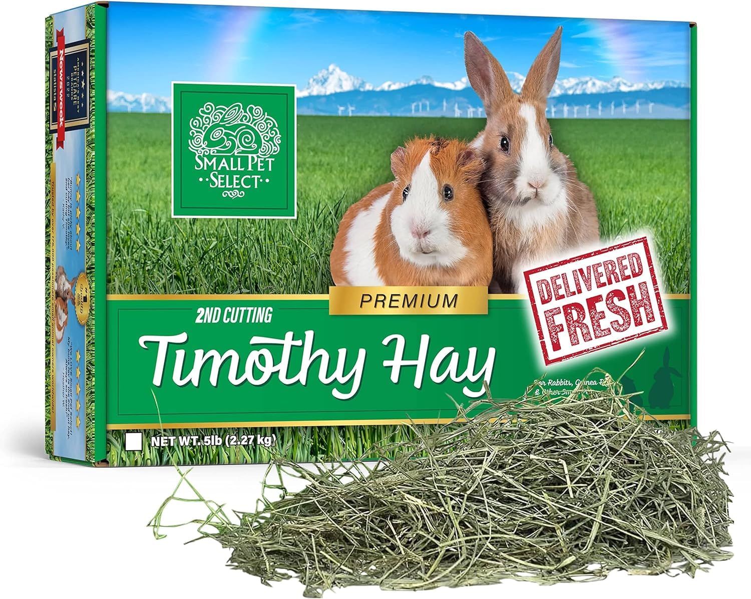 Small Pet Select 2nd Cutting Perfect Blend Timothy Hay Pet Food for Rabbits, Guinea Pigs, Chinchillas and Other Small Animals, Premium Natural Hay Grown in The US, 10 LB