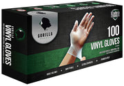 GORILLA SUPPLY Disposable Heavy Duty Vinyl Gloves Latex Free Powder Free, BPA Free Food Safe Grade Disposable Glove, Medium M, 100 Count