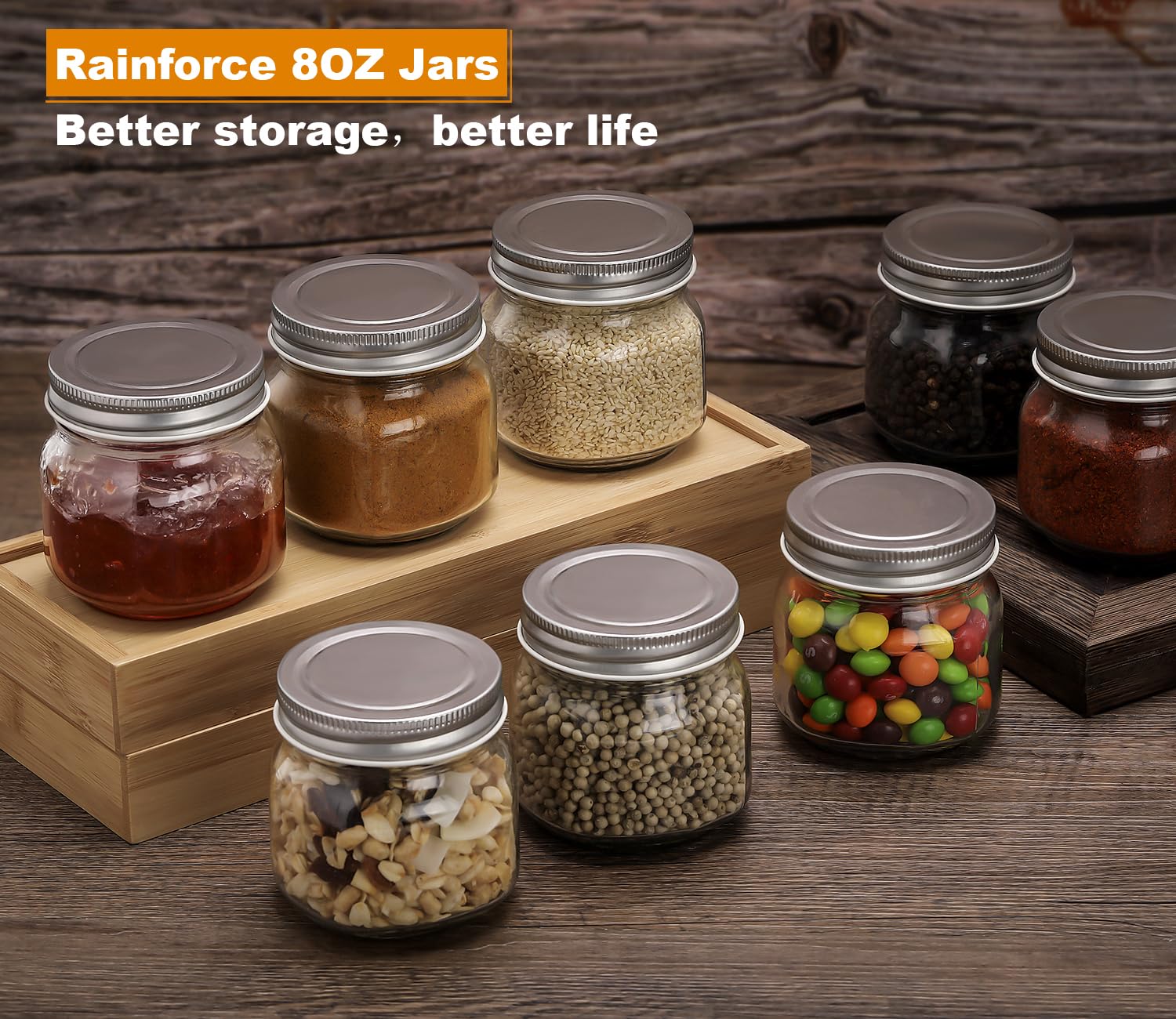 Mason Jars 8 oz 30 Pack- Small Mason Jars With Silver Lids -1/4 Quart Canning Jars| Storage Glass Jars With Lids For Jelly, Jam, Honey, Pickles - Spice Glass Jars - With 30 Chalkboard Labels