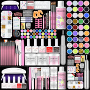 SAVILAND Acrylic Nail Kit with Drill: Professional Nail Kit Acrylic Set for Beginners with Everything Gel Polish U V Light Decorations for Home Salon Gift Set