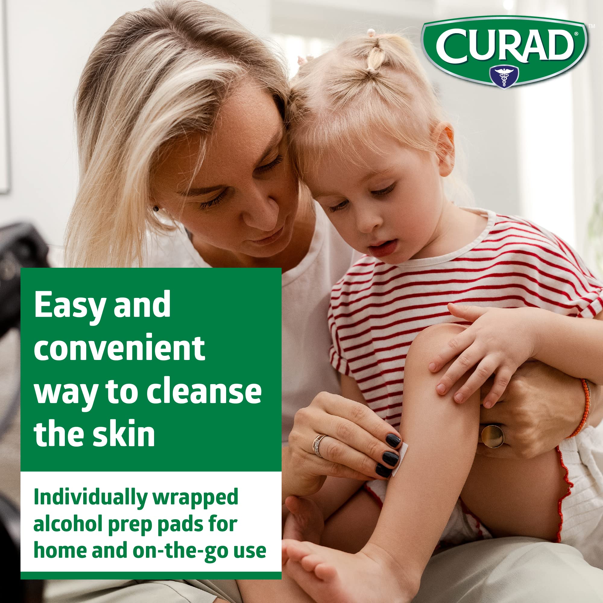 CURAD Alcohol Prep Pads (Pack of 4 Boxes) 400 Pieces of Medium Isopropyl Alcohol Wipes Individually Wrapped First Aid Alcohol Swabs for Cuts & Scrapes; for General Cleansing
