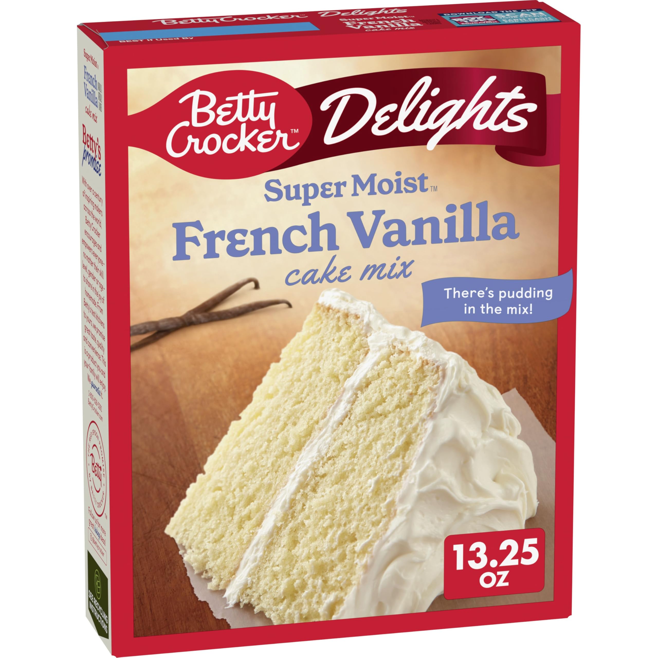 Betty Crocker Delights Super Moist French Vanilla Cake Mix, 13.25 oz