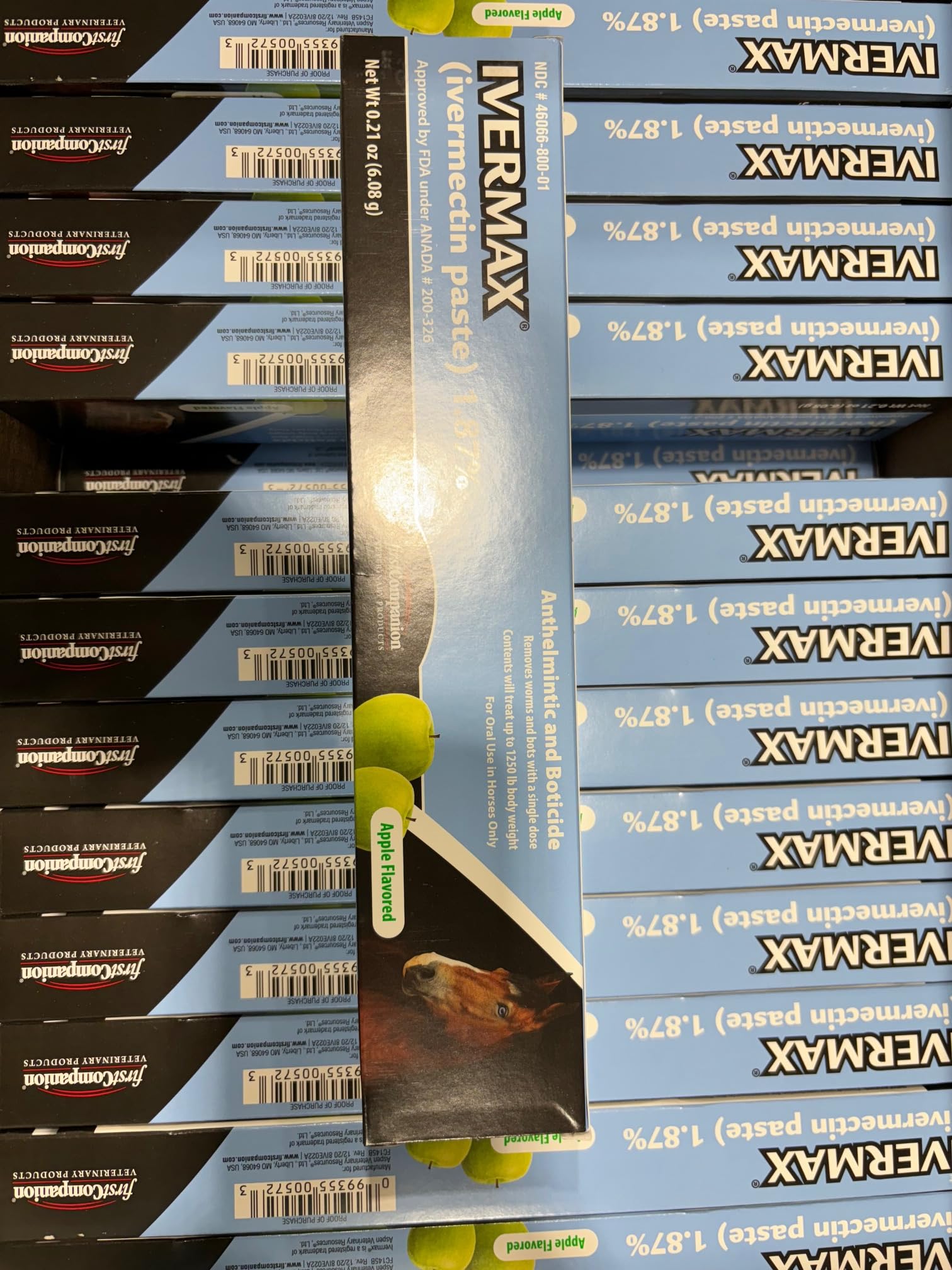 First Companion Ivermax (Ivermectin) Equine Paste 6.08 Gram 1 Pack, Blue