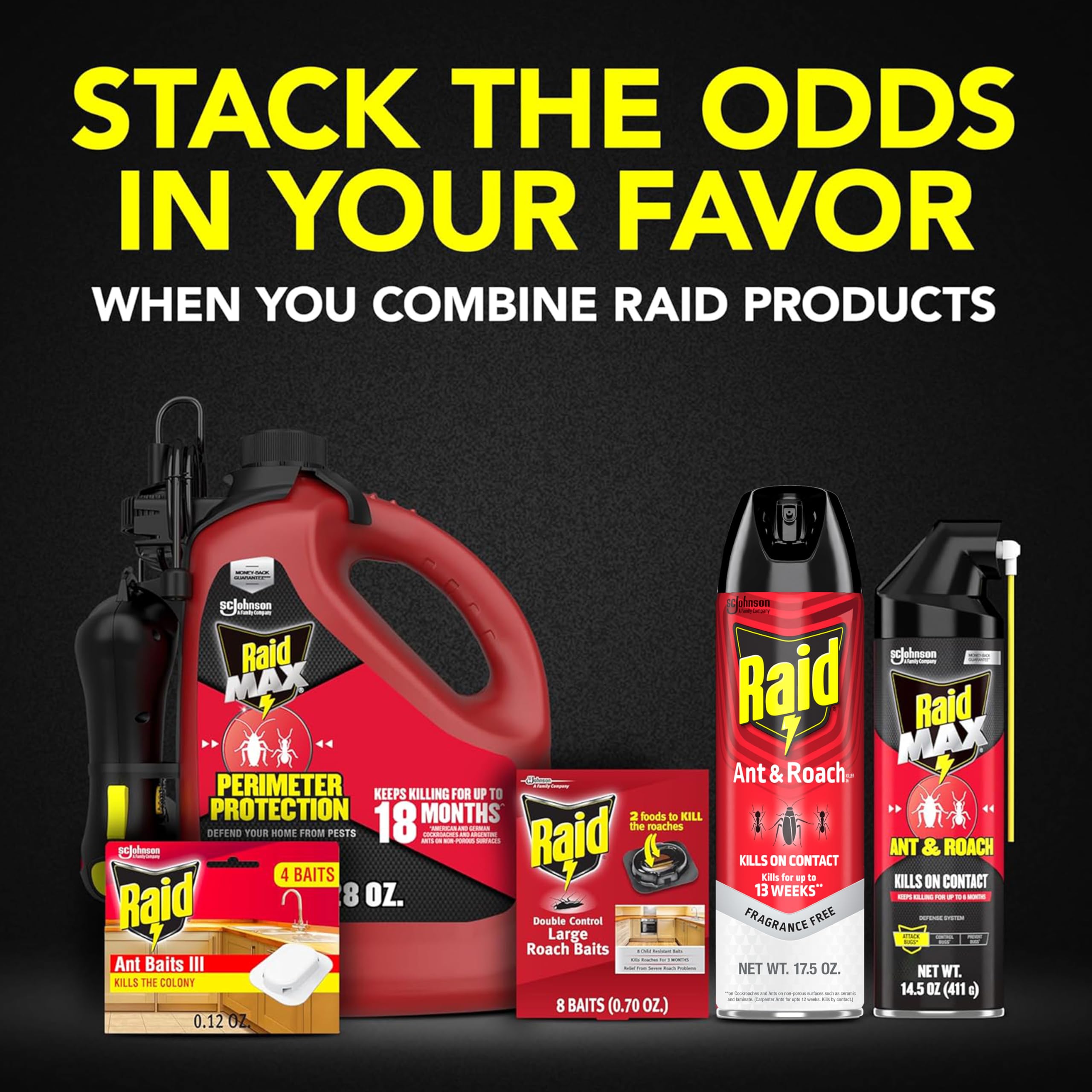 Raid Ant & Roach Killer 26, Fragrance Free Bug Killer for Home Use, Kills Bugs on Contact, 17.5 Oz, 2 Count