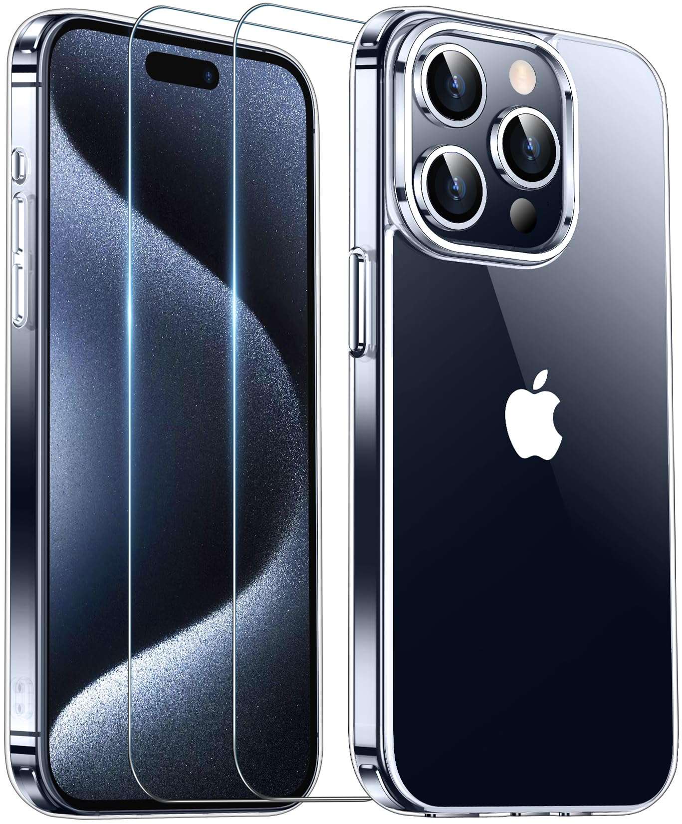 Temdan Designed for iPhone 15 Pro Case Clear,[10FT Military Grade Drop Protection][Anti-Yellowing][Anti-Scratch] Slim Fit Yet Protective Shockproof Bumper Phone Case 6.1 inch 2023-Clear