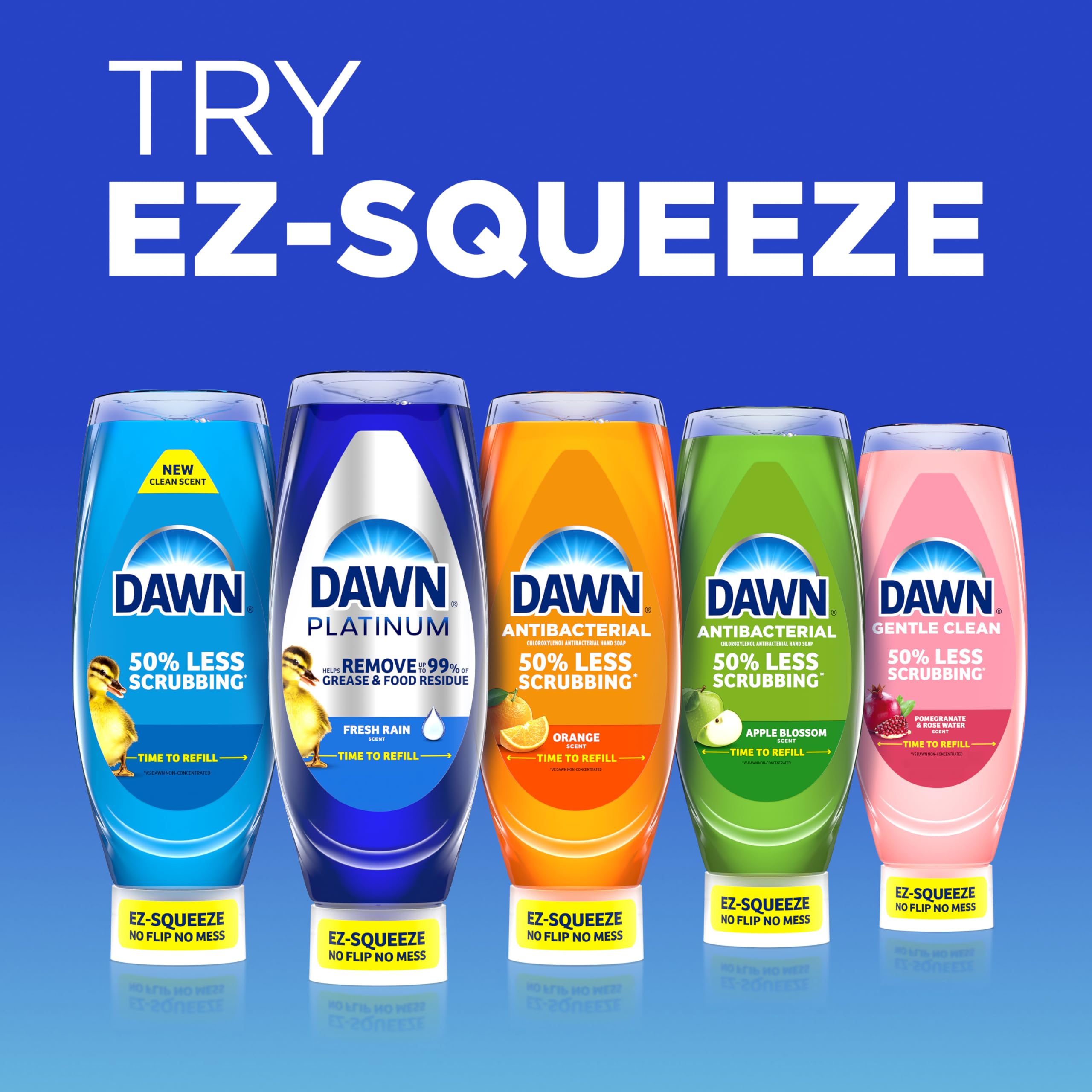 Dawn Gentle Clean EZ-Squeeze Dishwashing Liquid Dish Soap, Pomegranate and Rose Water Scent 24.3 fl oz