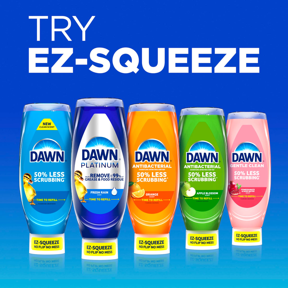 Dawn Antibakteriell 50% weniger Schrubben Apfelblütenduft, 650 ml