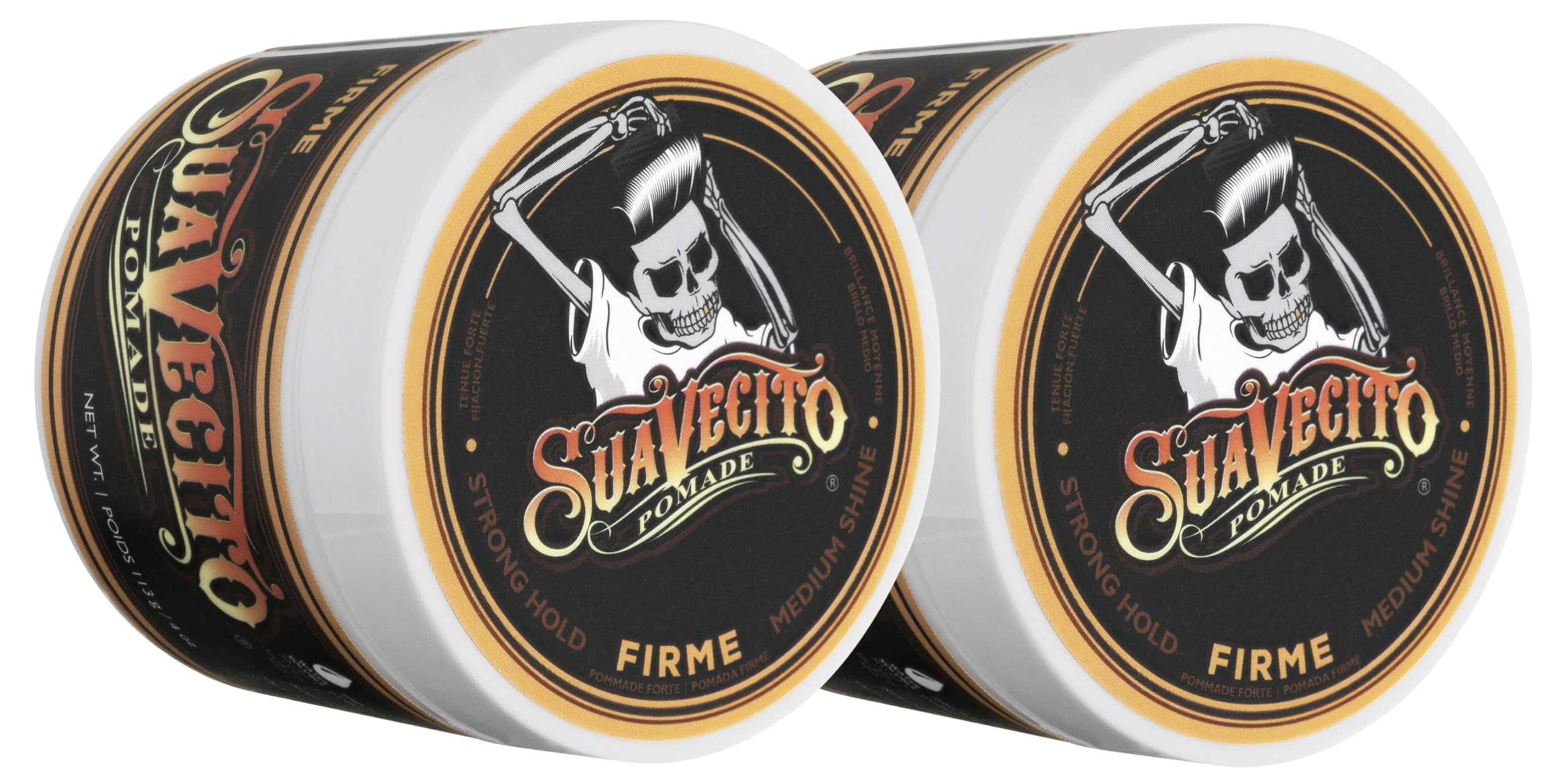Suavecito Pomade Firme (Strong) Hold 4 Oz, 1 Pack - Strong Hold Hair Pomade For Men - Medium Shine Water Based Flake Free Hair Gel - Easy To Wash Out - All Day Hold For All Hair Styles