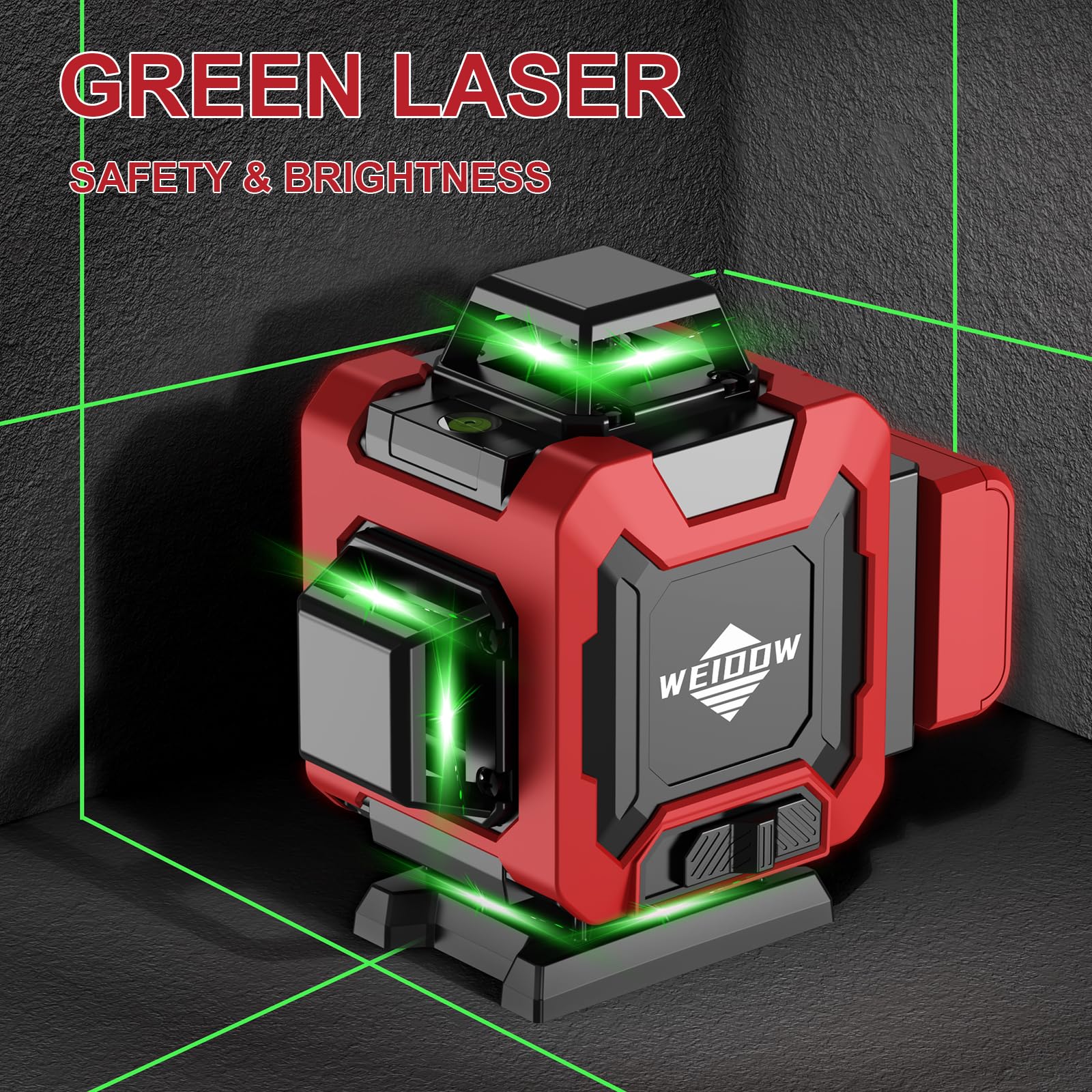 Laser Level 360 Self Leveling with Tripod,WEIDDW 4D Lazer Level,4x360° Cross Line Laser for Construction Project Renovation,Floor Tile, Laser Level Lines Tool