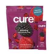 Cure Hydration | Plant-Based Electrolyte Drink Mix | No Added Sugar | Dehydration Relief Powder Made with Coconut Water | Non-GMO | Vegan | FSA & HSA | Pouch of 14 Packets - Berry Pomegranate