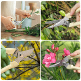 Premium garden shears, meperez pruning scissors gardening tools, pruners for flower, bushes, rose and fruit tree, use for florist, yard and orchard the plant clippers, sharp white steel anvil snips, 2