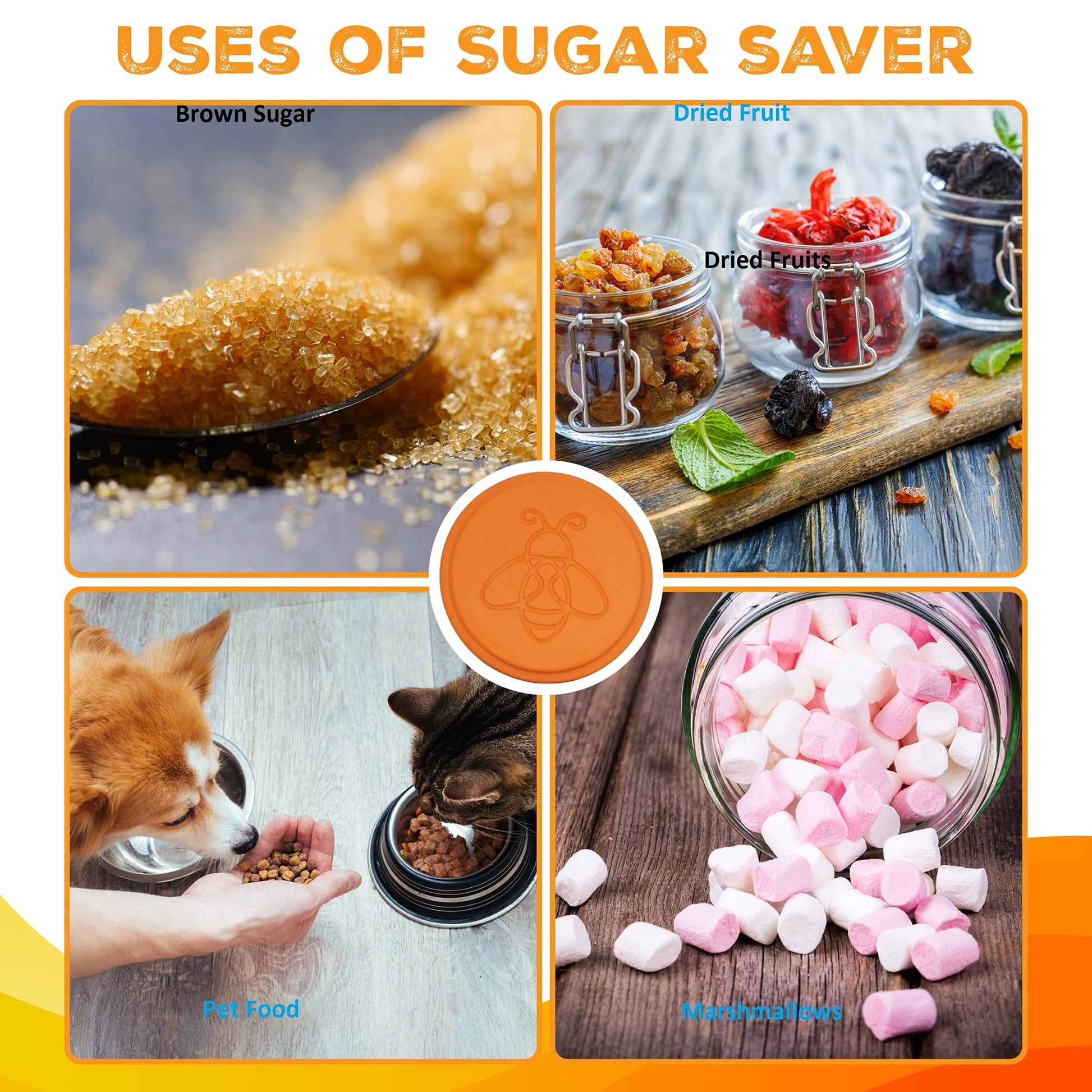 ENOLVO Terracotta Brown Sugar Saver- Brown Sugar Keeper Disc to Maintain Food Moisture in Storage Container - Terra Cotta Bear Softener Alternative - 1Pack