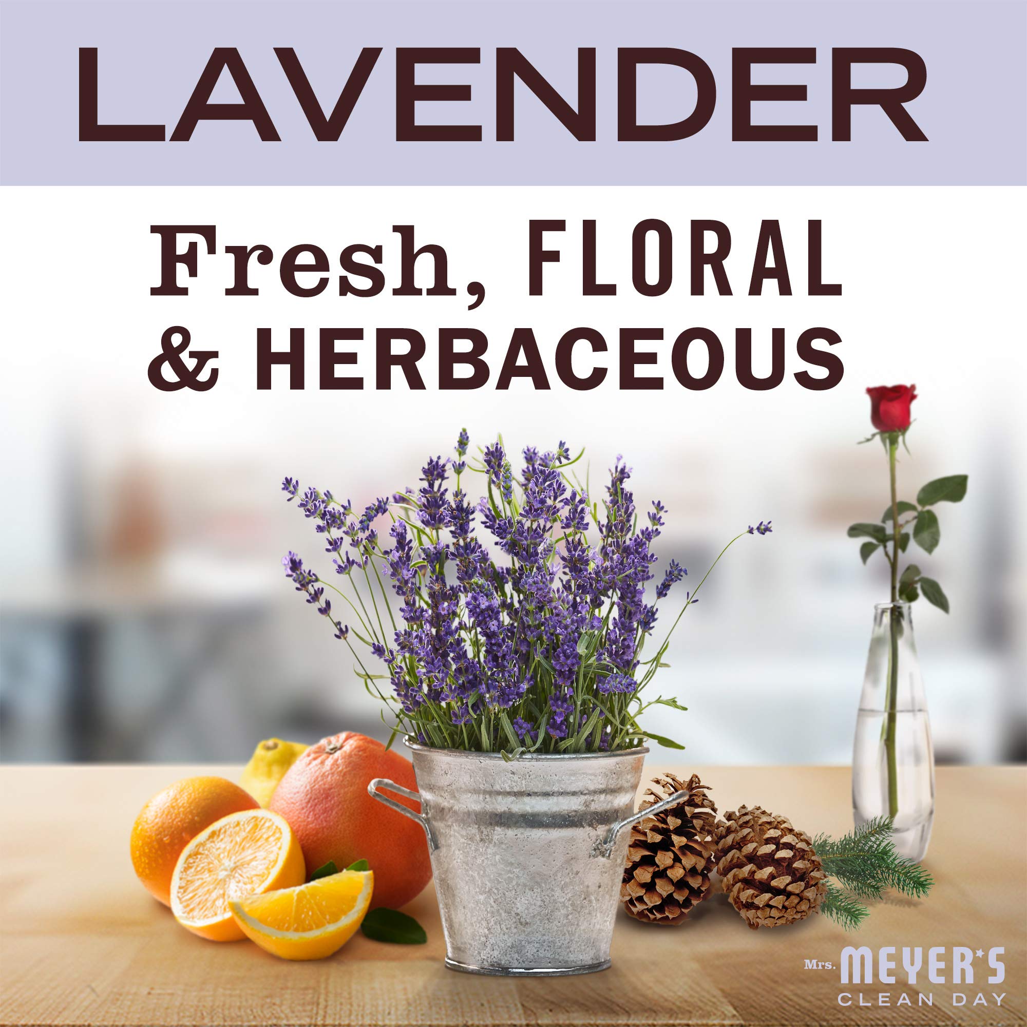 MRS. MEYER'S CLEAN DAY Lavender Soy Candle, Garden-Inspired Aromatherapy Homekeeping, 35 Hour Burn Time, Made with Essential Oils, 7.2 oz Large Glass Jar Candles (Pack of 2)