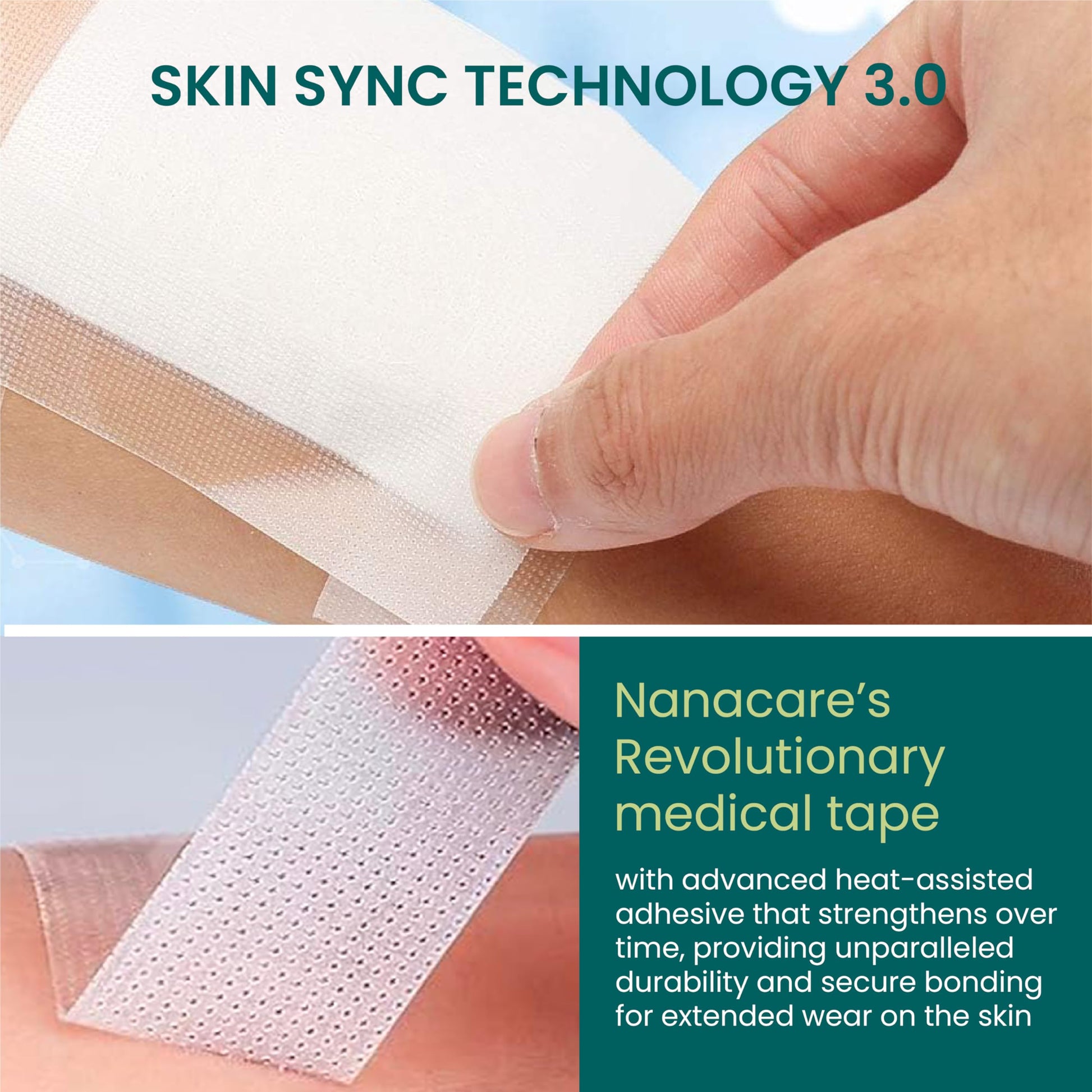 NanaCare Hypoallergenic Transparent Surgical Tape 1 inch x 10yd |4 Rolls Waterproof,Clear| Medical Tape for Skin, Dressings and Face| First Aid Bandage Tape for Sensitive Skin