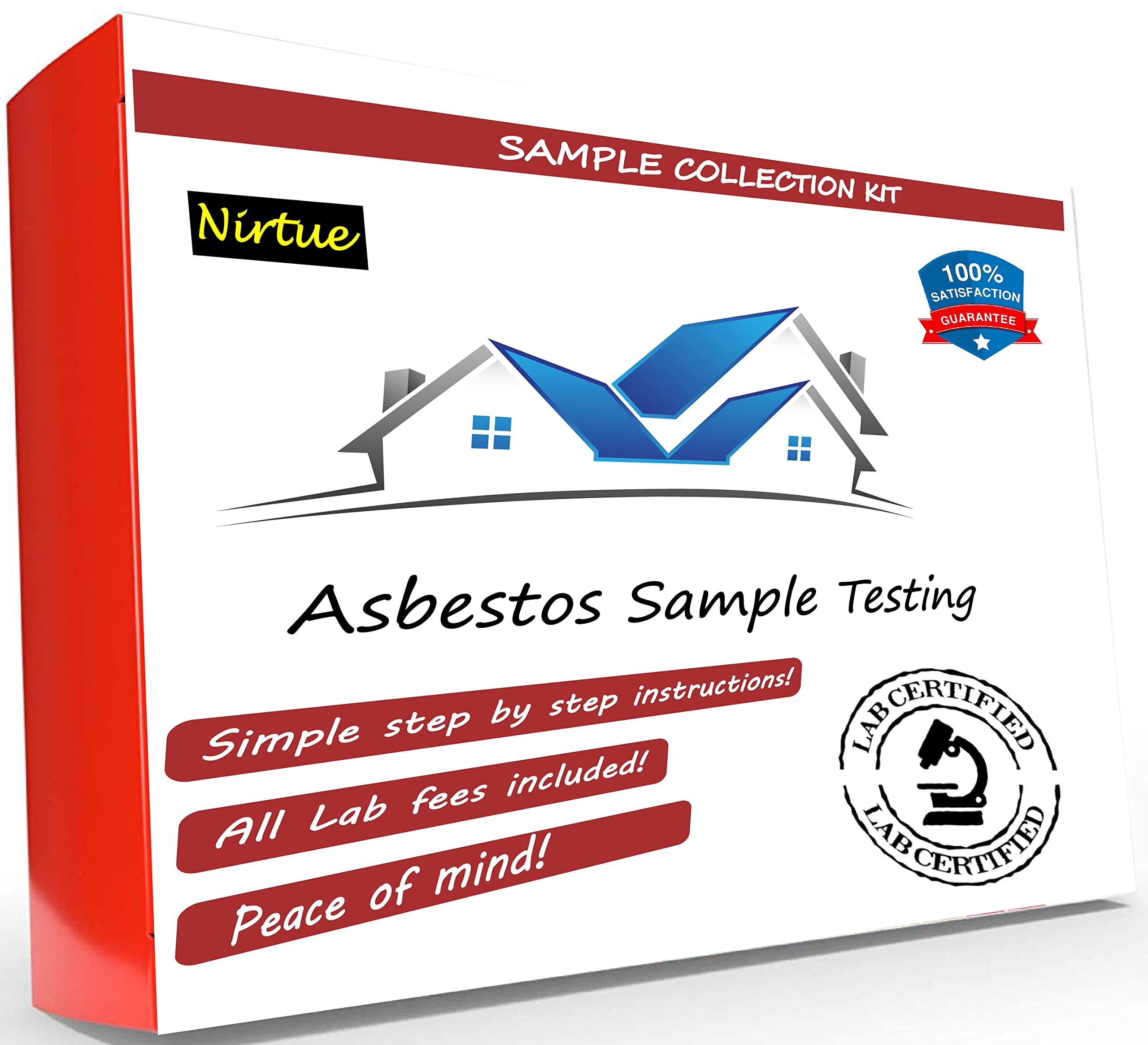 Asbestos Test Kit 1 PK- Includes All Lab Fees - Test Popcorn Ceiling, Tile, Insulation, Adhesive, Mastic, Drywall and Other Materials for Asbestos (72Hr Turnaround)
