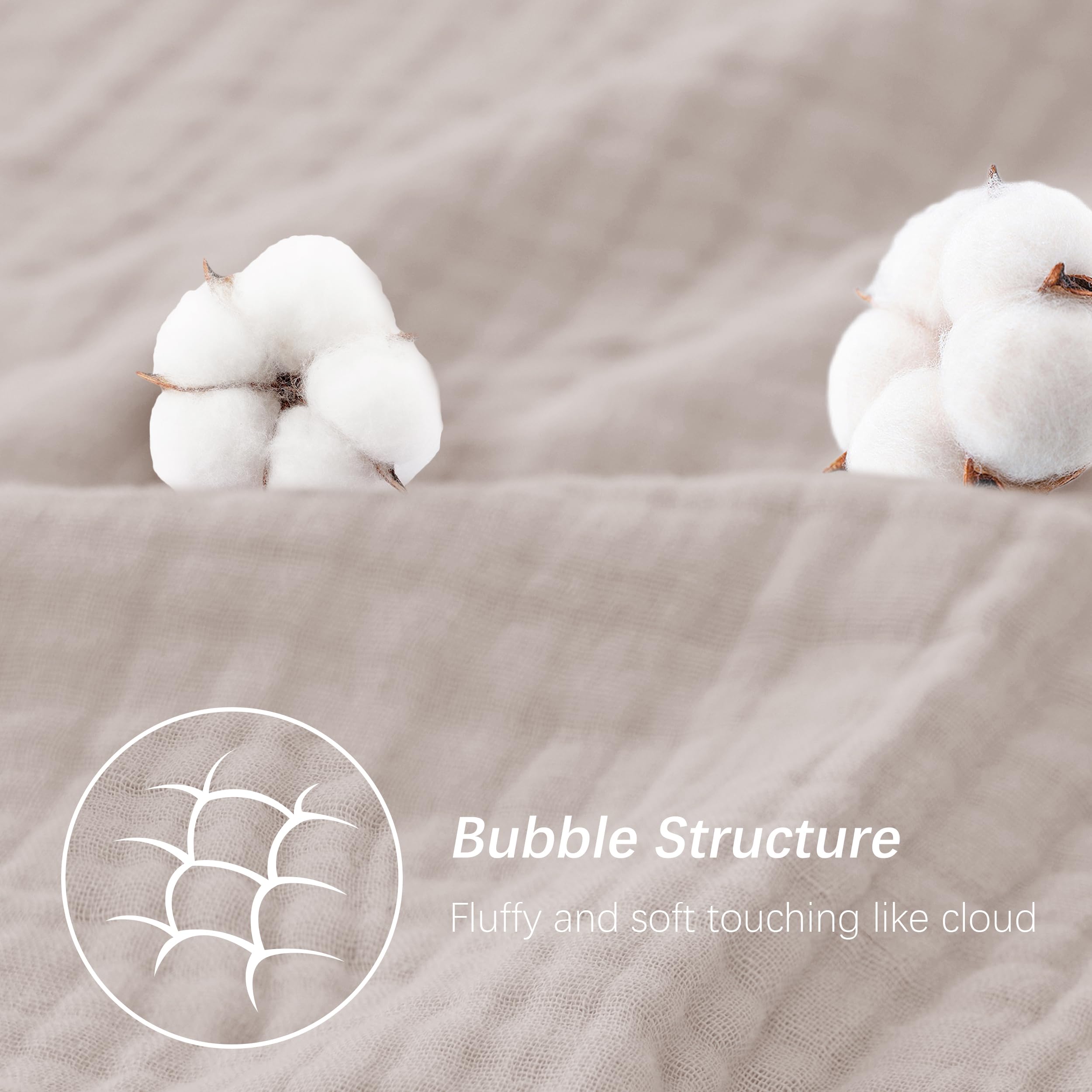 SWEET DOLPHIN Muslin Hooded Baby Bath Towels - 2 Pack 100% Cotton Towel for Babies, Infants, Toddlers - 32x32Inch - Highly Absorbent and Newborn Essential, Light Bean Paste