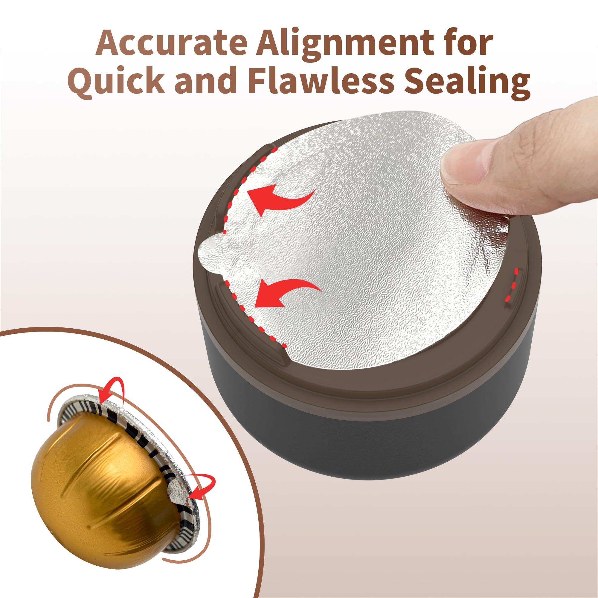 Reusable Vertuo Pods Kit for Nespresso, Reusable Vertuo Capsule for Nespresso with 100PC AL Foil Seals Lids, Refillable Coffee Pods for VertuoLine Compatible with Nespresso VertuoPlus Espresso Machine