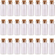 MaxMau 24PCS 10ml Glass Bottles Mini Vials with Cork Stoppers for DIY Decoration and Wedding Party Favors