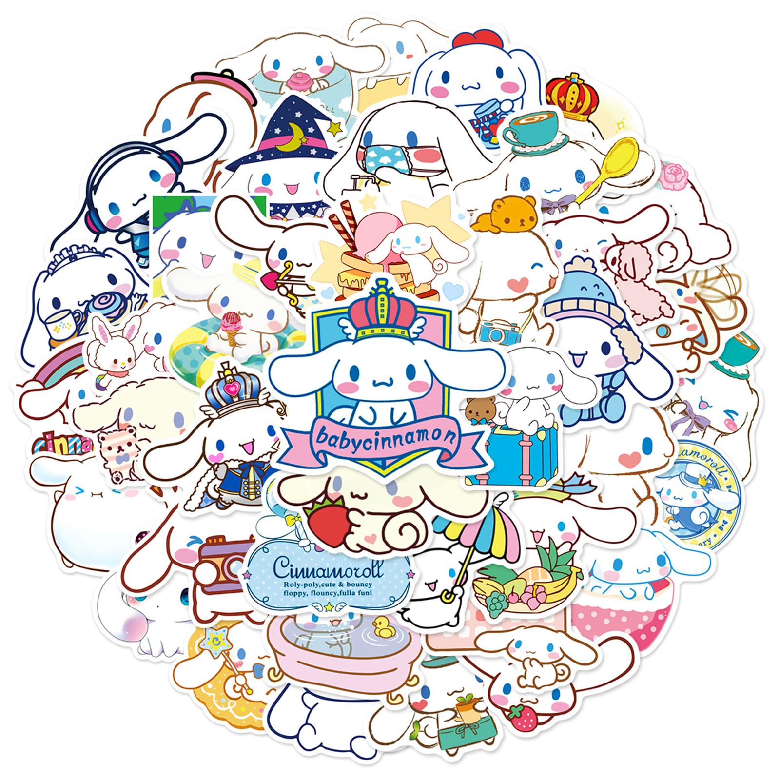 50PCS Cinnamoroll Stickers,Kids Love Stickers Water Bottle,Cut Stickers Vinyl Waterproof Stickers for Kids.Laptop,Bumper,Skateboard,Water Bottles,Computer,Phone,Stickers for Kids Teens Adult