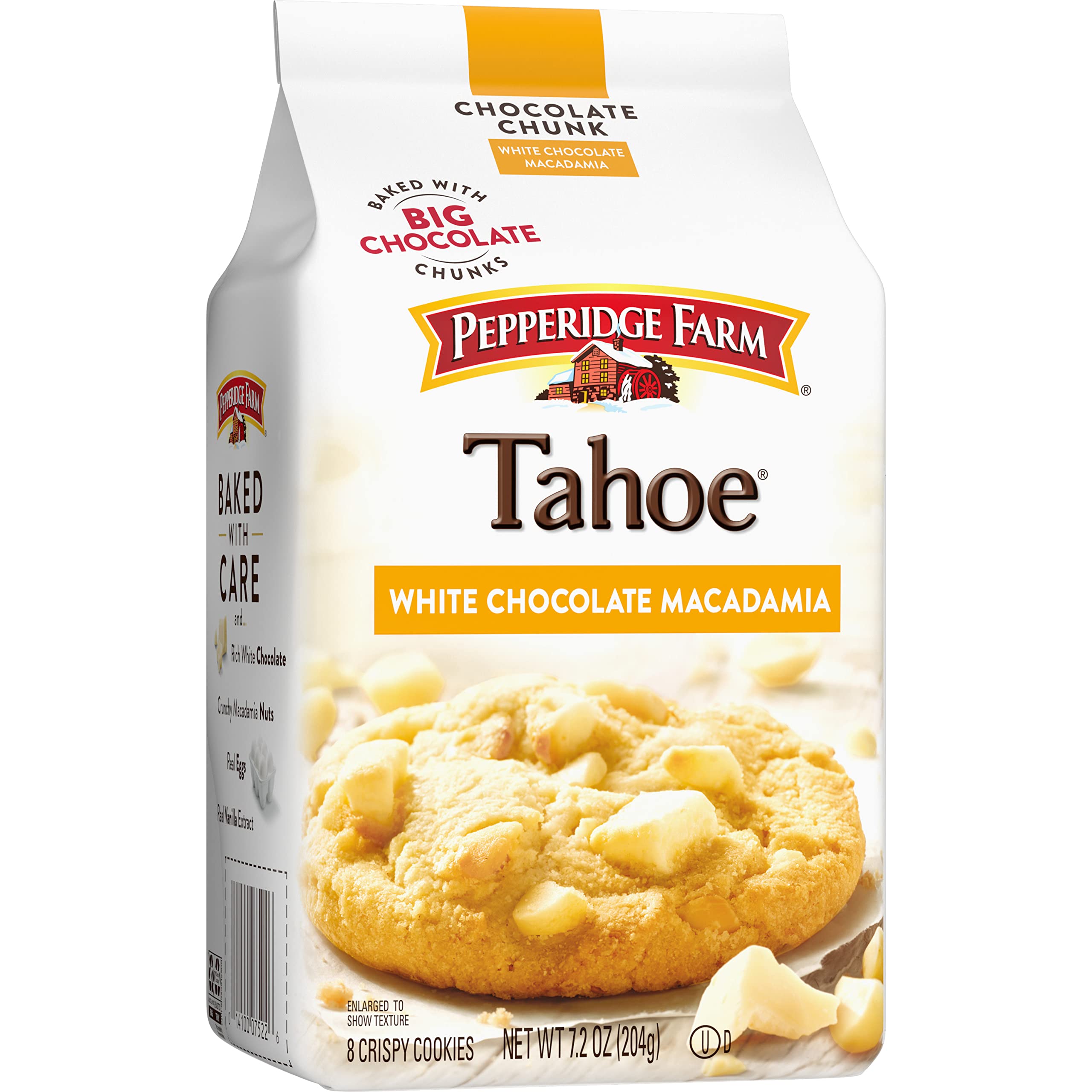 Pepperidge Farm Tahoe Crispy White Chocolate Macadamia Nut Cookies, 7.2 OZ Bag (8 Cookies)