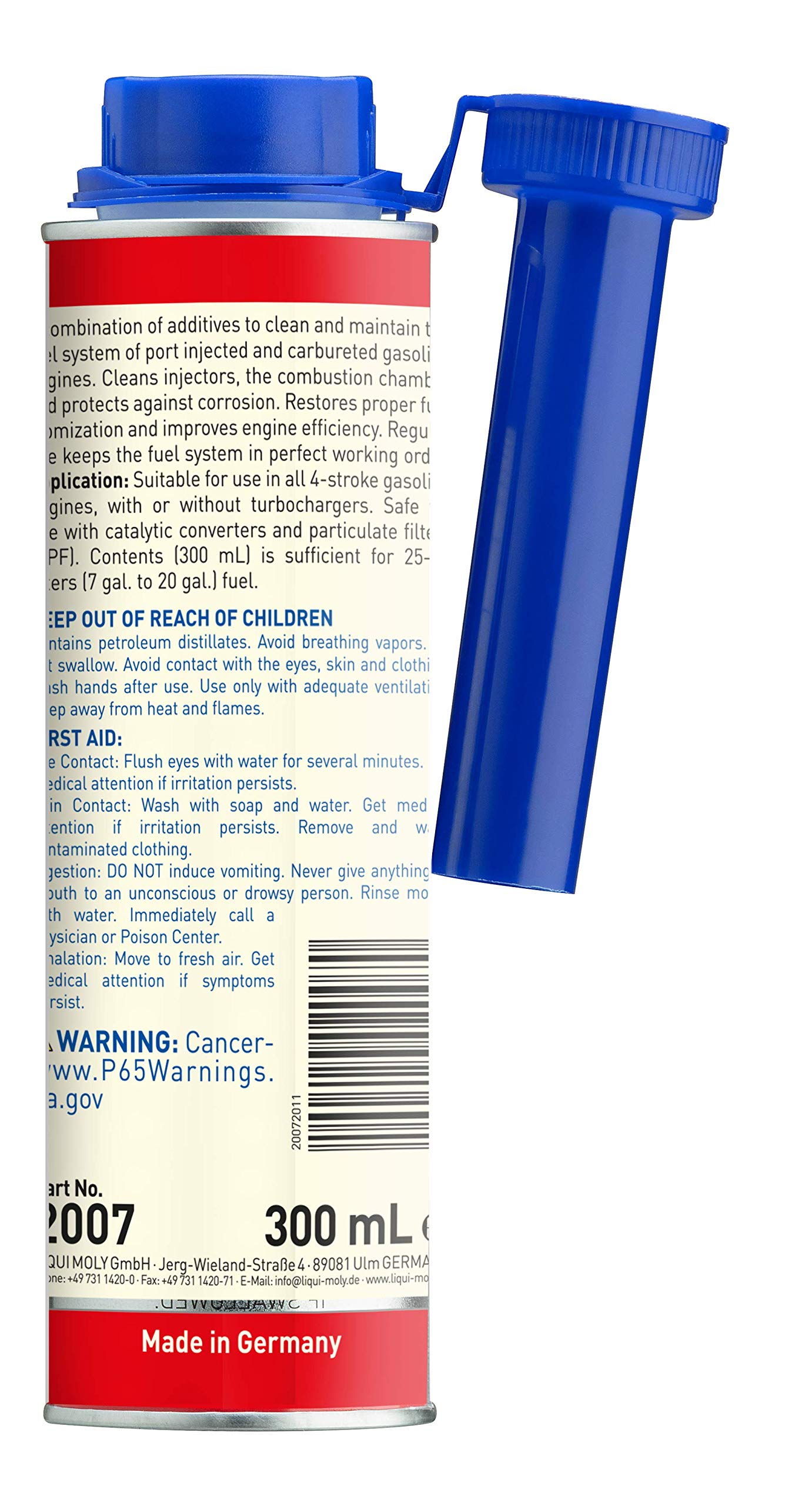 Liqui Moly 2007 Jectron Gasoline Fuel Injection Cleaner - 300 ml , blue , 10.14 Fl Oz (Pack of 1 )