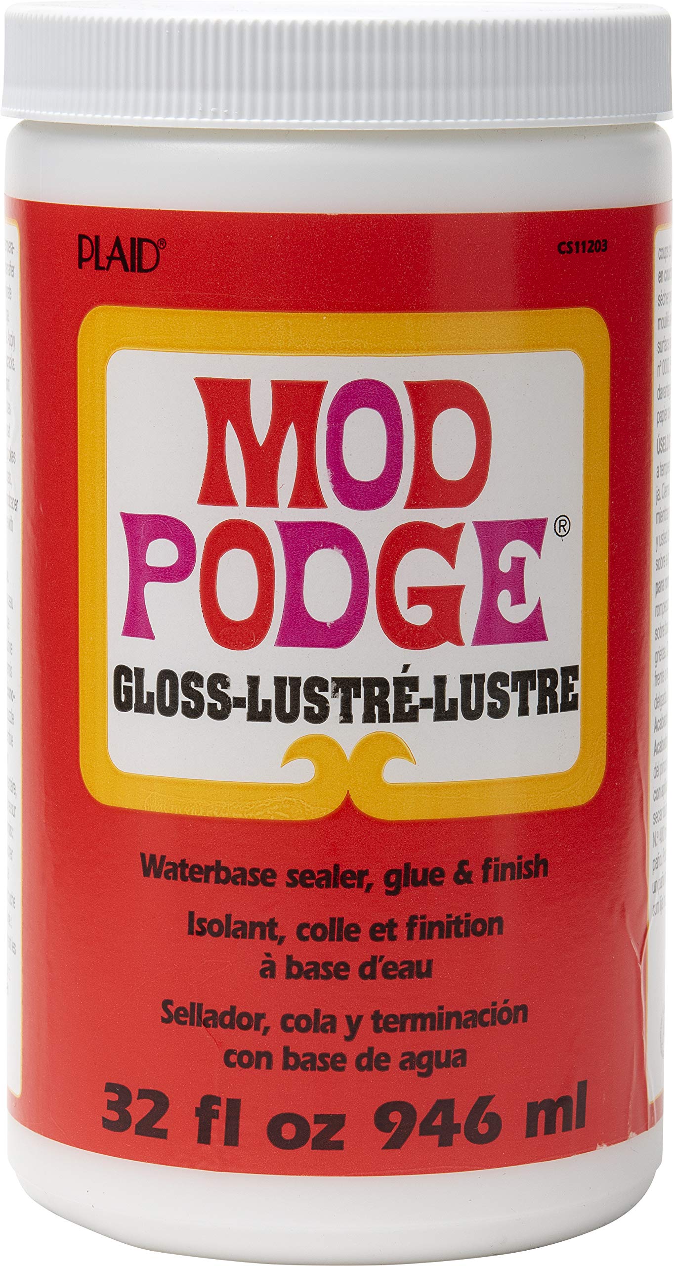 Mod Podge Gloss Sealer, Glue & Finish: All-in-One Craft Solution- Quick Dry, Easy Clean, for Wood, Paper, Fabric & More. Non-Toxic - Craft with Confidence, Made in USA, 32 oz., Pack of 1