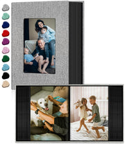 Ejblfe Photo Album 4x6,Linen Cover Slide-in Photo Album Book Can Holds 100 4x6 Photos with 50 Black Sheets for Family,Wedding,Baby and Holiday Pictures (Gray)