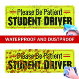 SINGARO Student Driver Magnet for Car,Please Be Patient Student Driver,Magnetic Student Driver Sign,3Pcs Reflective Novice Driver Sticker,New Driver Decal for Car Removable Exterior Accessories(Black)