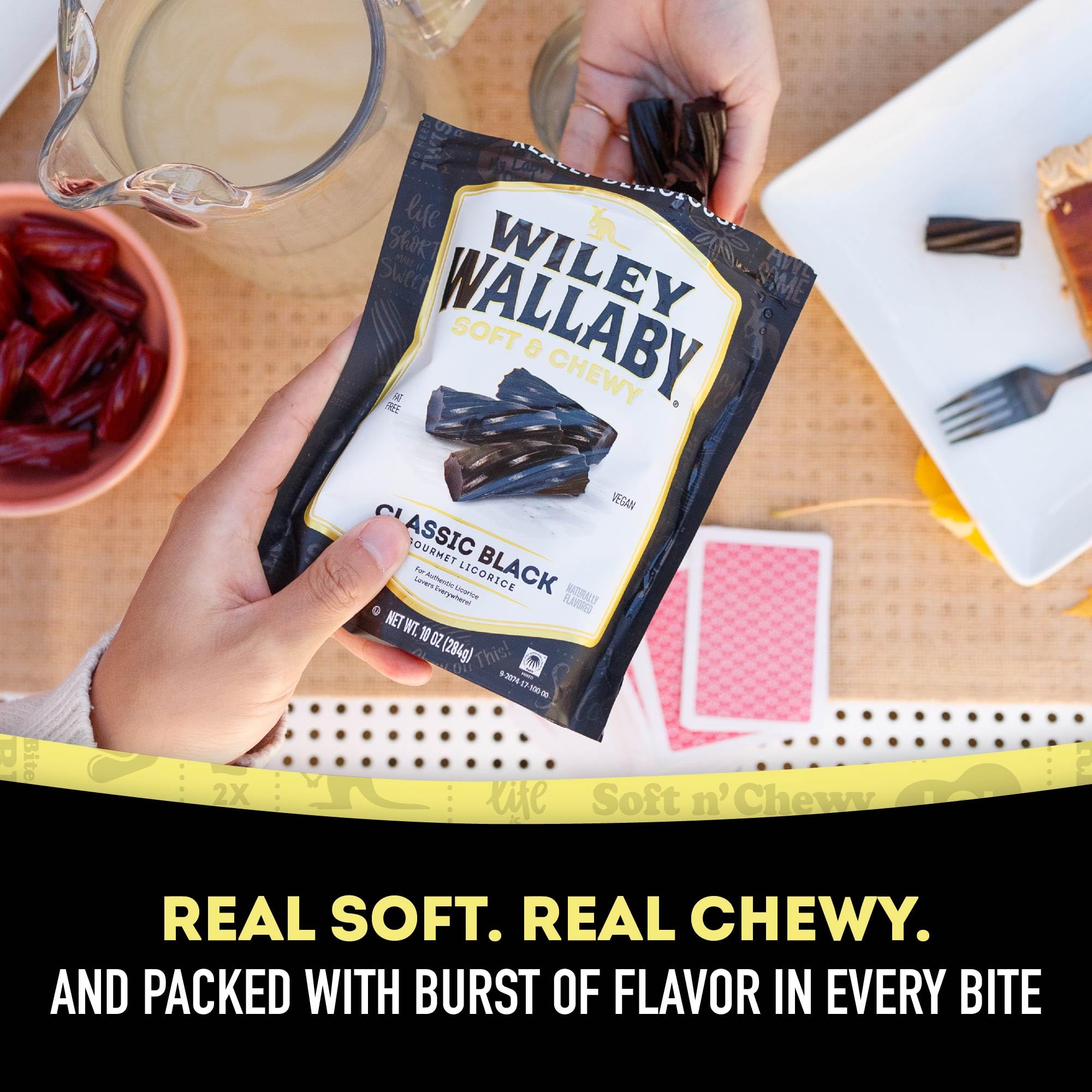 Wiley Wallaby Licorice 24 Ounce Classic Gourmet Soft & Chewy Australian Black Licorice Candy Twists, 1 Pack