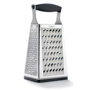 Cuisipro Stainless Steel Cheese Grater with Handle, 4 Sided Box Grater for Kitchen, Ginger Grater Dishwasher Safe, Fruit and Vegetables Slicer, Cheese Shredder for Potato, Chocolate, Parmesan, Ginger