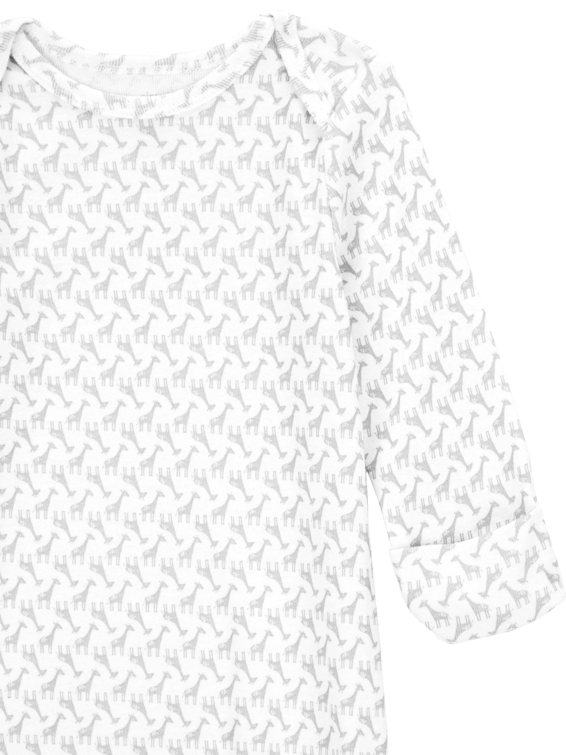 Simple Joys by Carter's Unisex Babies' Cotton Sleeper Gown, Pack of 3, Grey/White, 0-3 Months