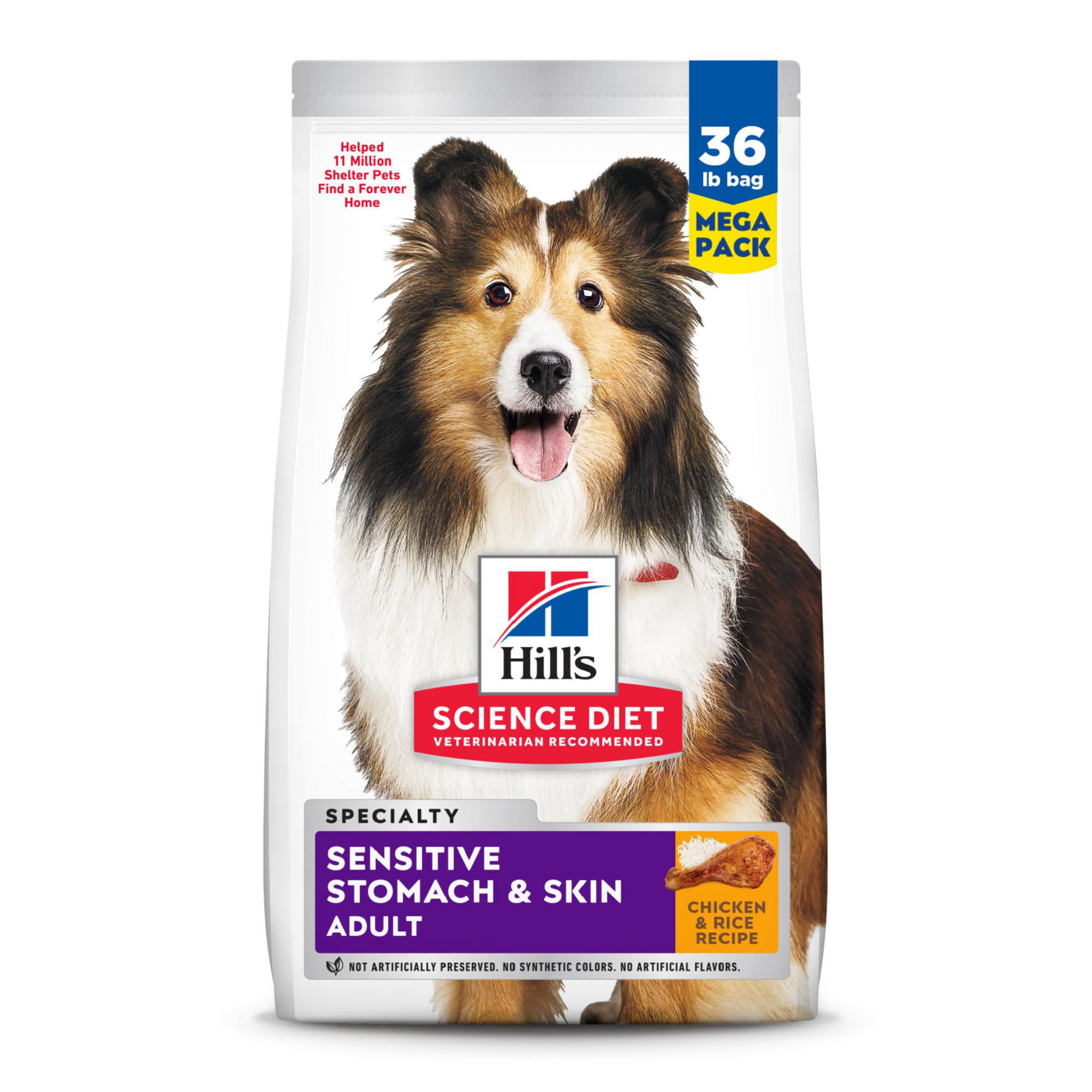 Hill's Science Diet Sensitive Stomach & Skin, Adult 1-6, Stomach & Skin Sensitivity Support, Dry Dog Food, Chicken Recipe, 30 lb Bag