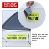 SINGARO Student Driver Magnet for Car,Please Be Patient Student Driver,Magnetic Student Driver Sign,3Pcs Reflective Novice Driver Sticker,New Driver Decal for Car Removable Exterior Accessories(Black)