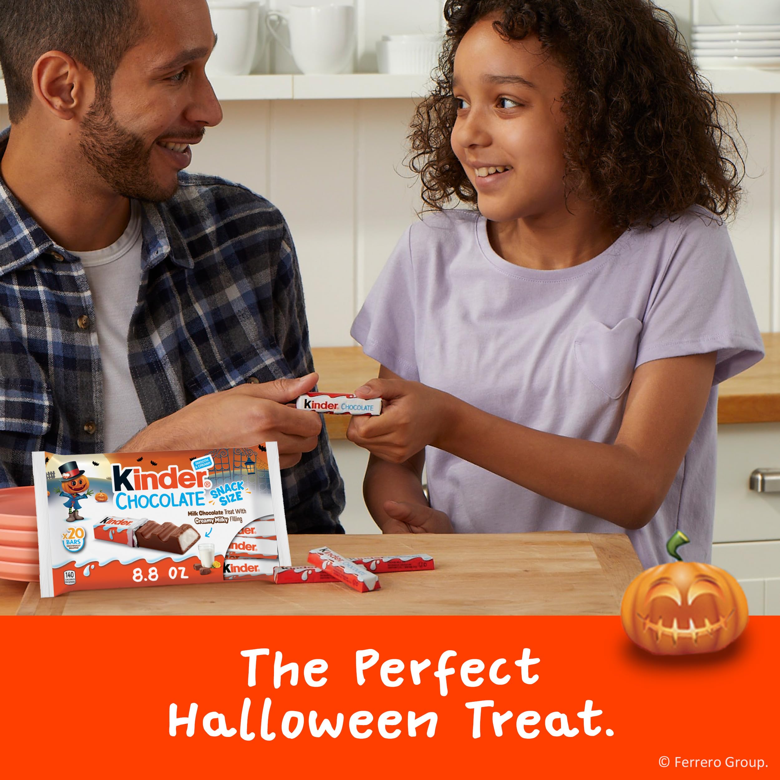 Kinder Chocolate, Milk Chocolate Bar with Creamy Milky Filling, Individually Wrapped, Snack Size, 20 Count Bag, 8.8 oz