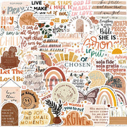 50PCS Inspirational Christian Stickers for Water Bottle Laptop Phone Vintage Bible Sticker Guitar Luggage Waterproof Vinyl Religious Faith Phrase Stickers (50pcs Inspirational Christian Stickers)