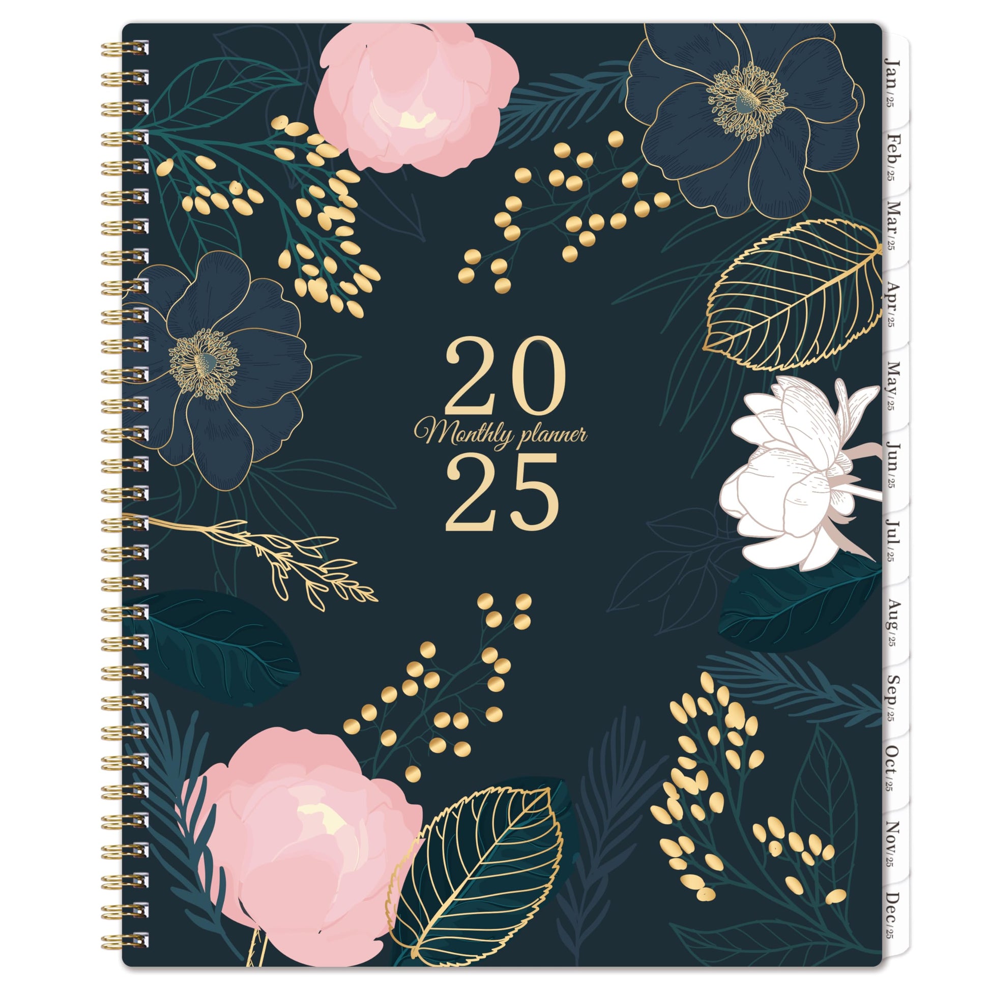 2025 Monthly Planner - Monthly Planner/Calendar 2025, Jan 2025 - Dec 2025, 9Ã¢ÂÂÃ¢ÂÂ x 11'', Monthly Tabs, Double-Sided Pockets, Twin-Wire Biding, Holidays, Notes Pages, Julian Dates