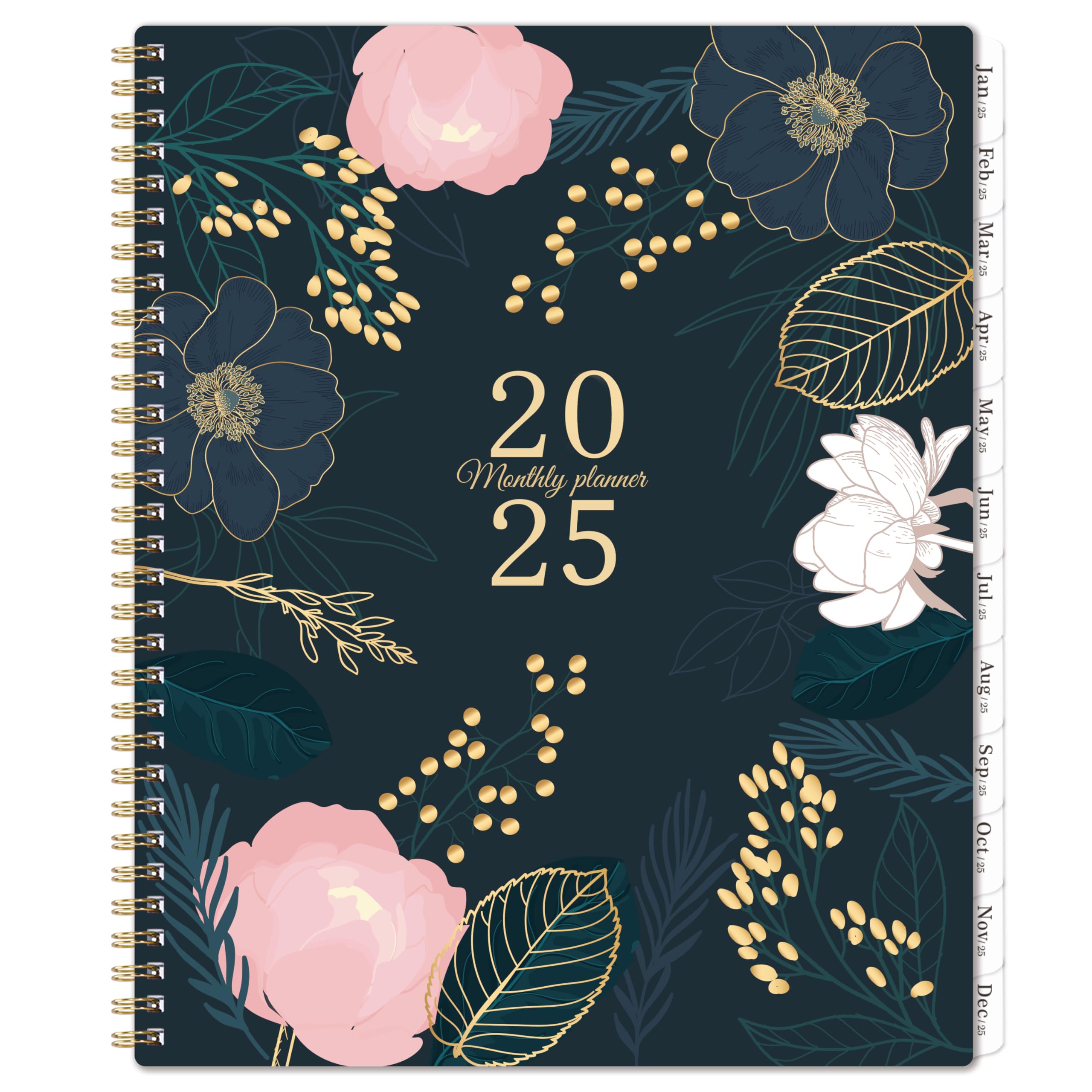 2025 Monthly Planner - Monthly Planner/Calendar 2025, Jan 2025 - Dec 2025, 9Ã¢ÂÂÃ¢ÂÂ x 11'', Monthly Tabs, Double-Sided Pockets, Twin-Wire Biding, Holidays, Notes Pages, Julian Dates