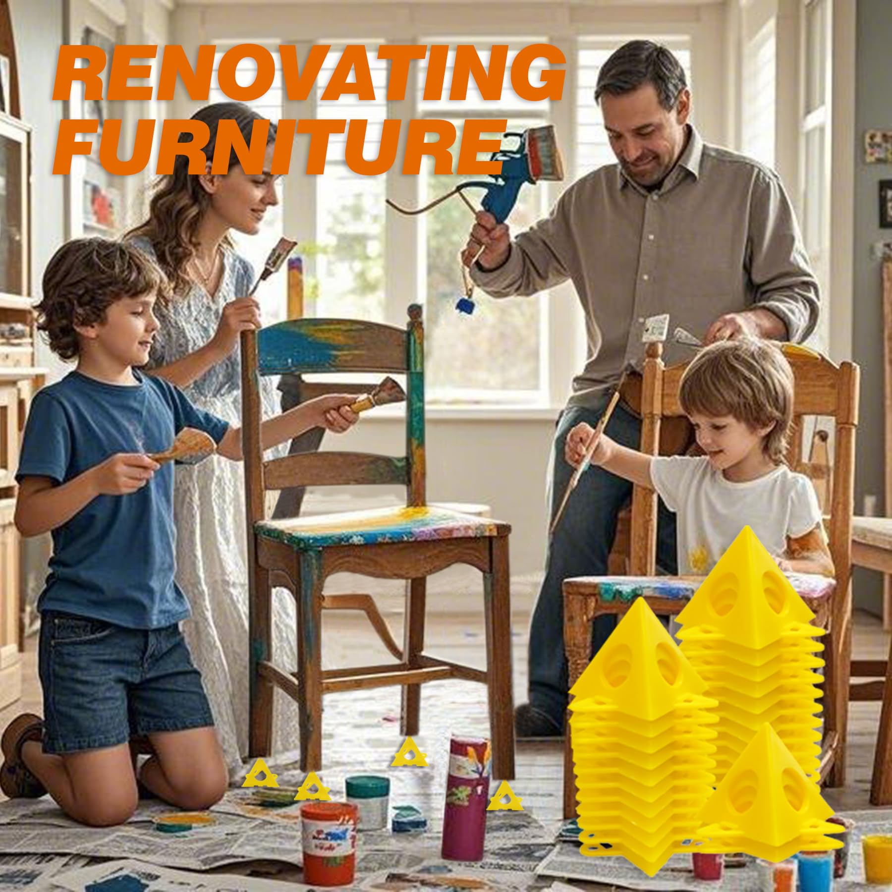 KATA Painters Painting Pyramid Stands: 36pcs Cabinet Doors Risers & Painting - Paint Triangle Stands Mini Cones Tripods for Canvas Support & Pouring - Art DIY Projects Household Essemtials