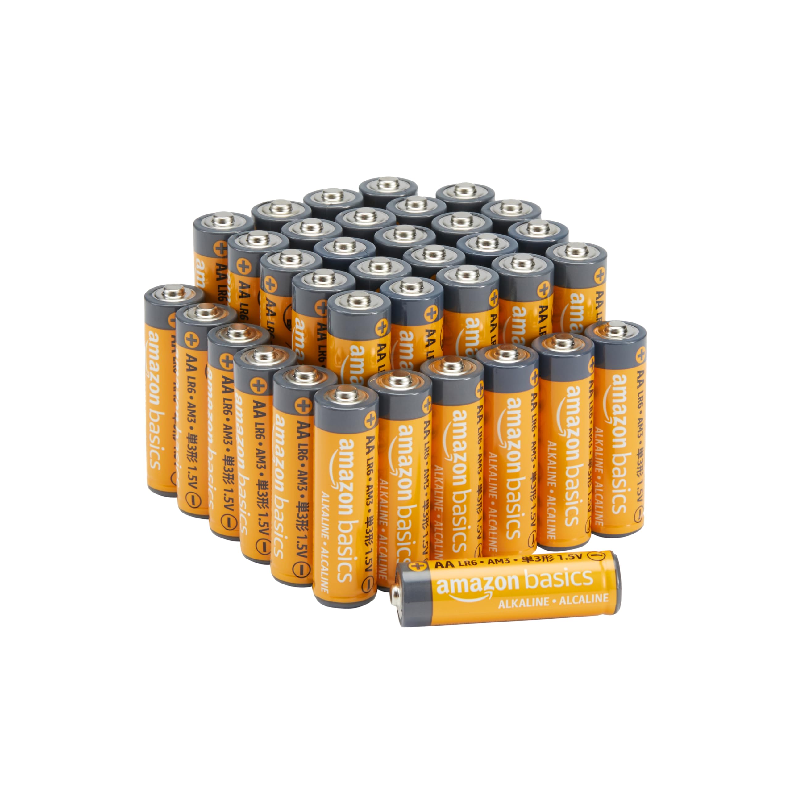 Amazon Basics 100-Pack AA Alkaline High-Performance Batteries, 1.5 Volt, 10-Year Shelf Life