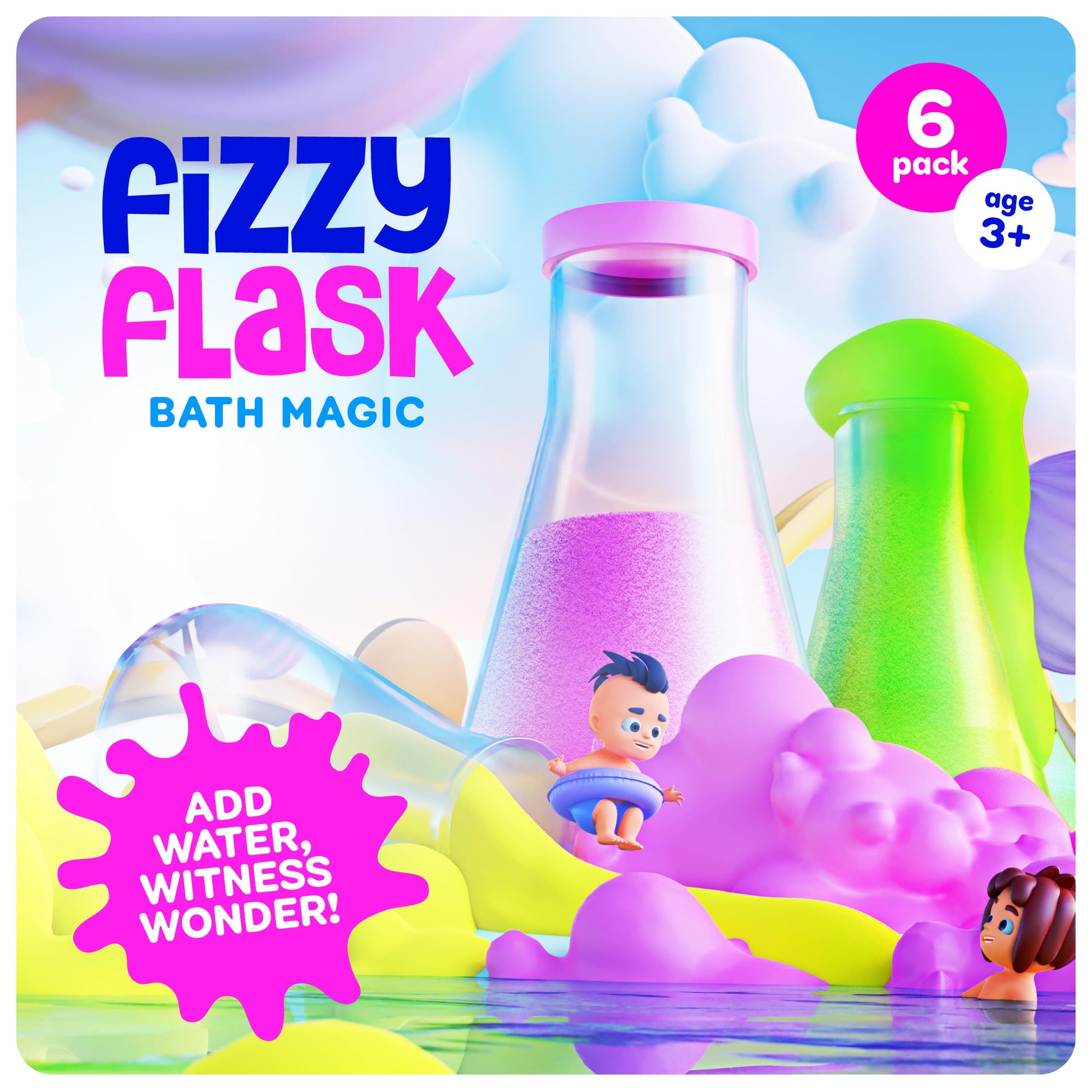 Tubby Tots Bath Potion Kits for Kids - 6 Pk - Bath Bombs for Kids - Toddler Bubble Foam Colors Fizzies - Bathtub Toys for Kid Ages 4-8 Years Old - Science Soap Potions Kit Age 3 4 5 6 7 8 - Non Toxic