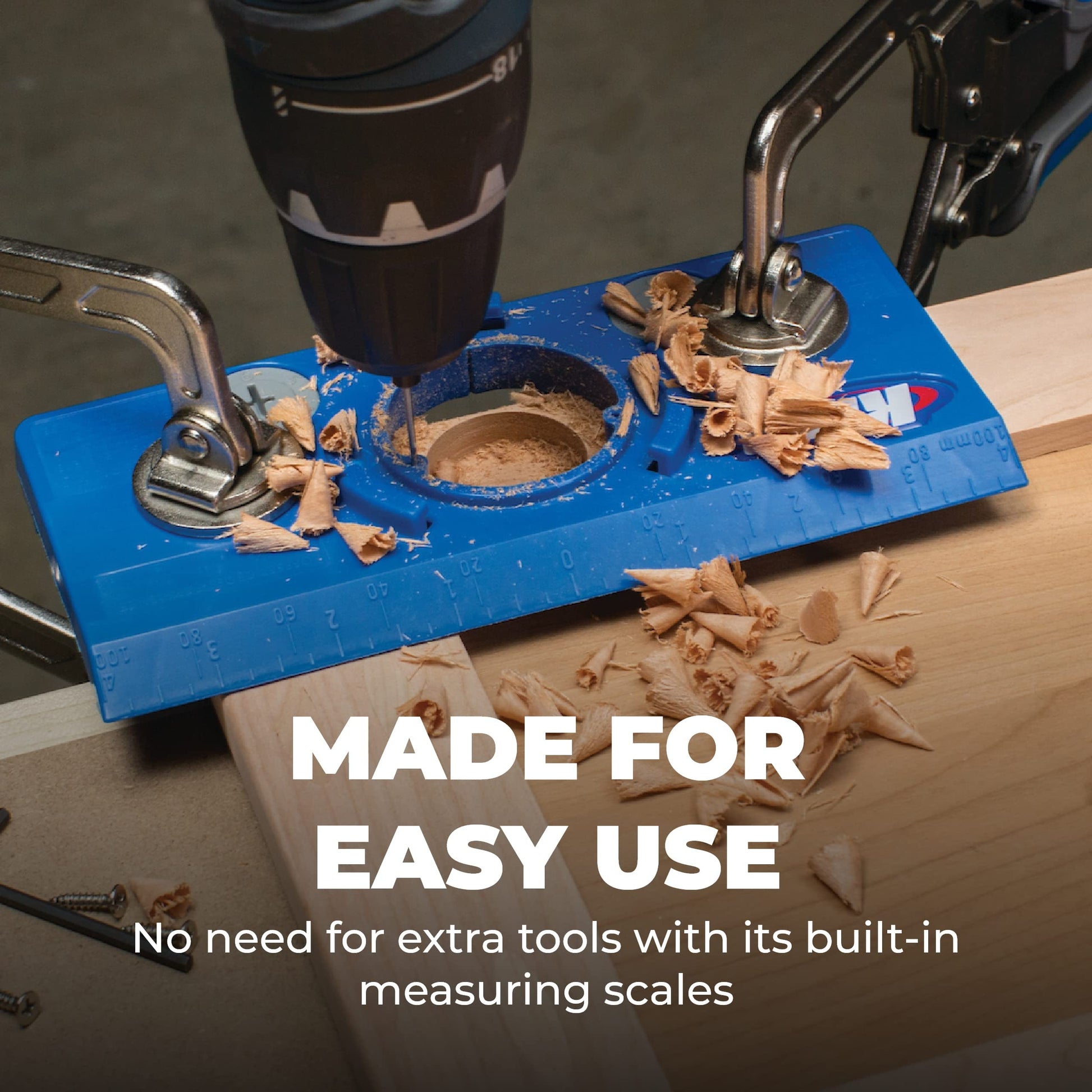 Kreg KHI-HINGE Concealed Hinge Jig – Precision Cabinet Door Hinge Tool – Drill Guide for Concealed (Euro) Cabinet Hinge Installation – Adjustable Boring Jig – 35mm cup-style concealed hinges