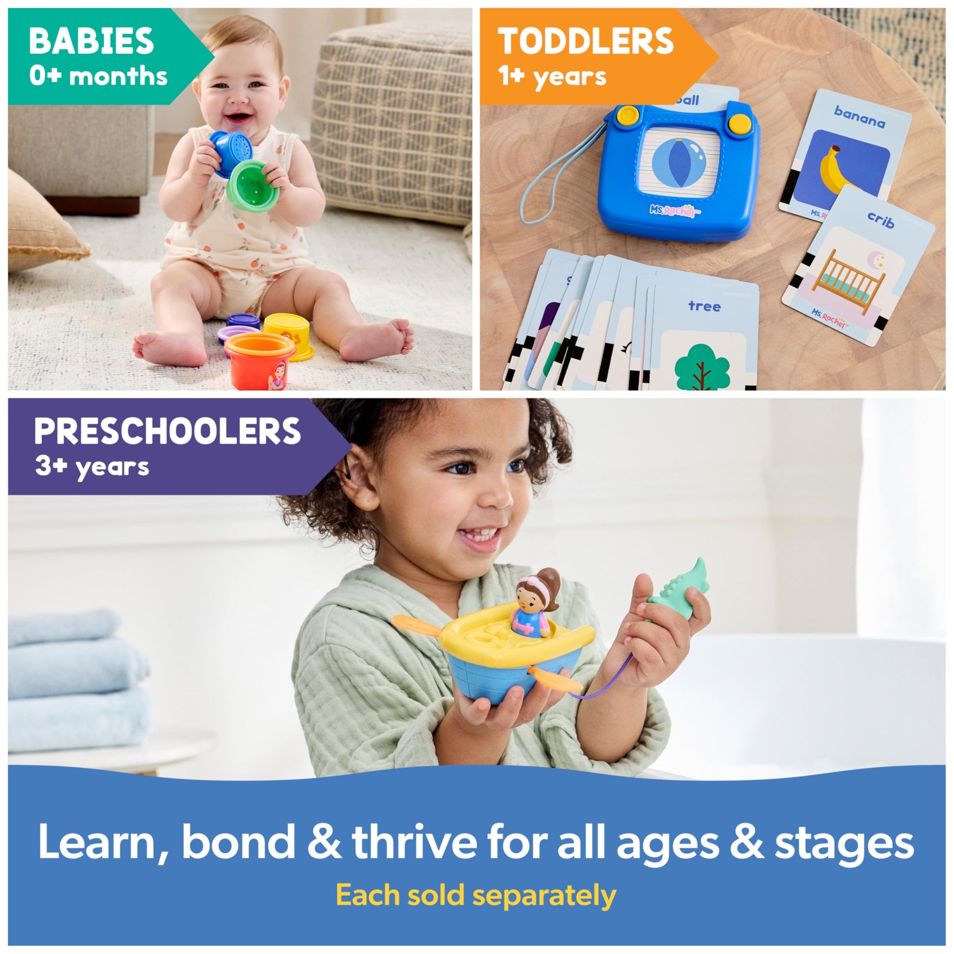 Ms. Rachel Official Spin Along Learning Wheel with 3 Learning Play Modes, Educational Toys & Toddler Toys for Girls & Boys Ages 1-3+