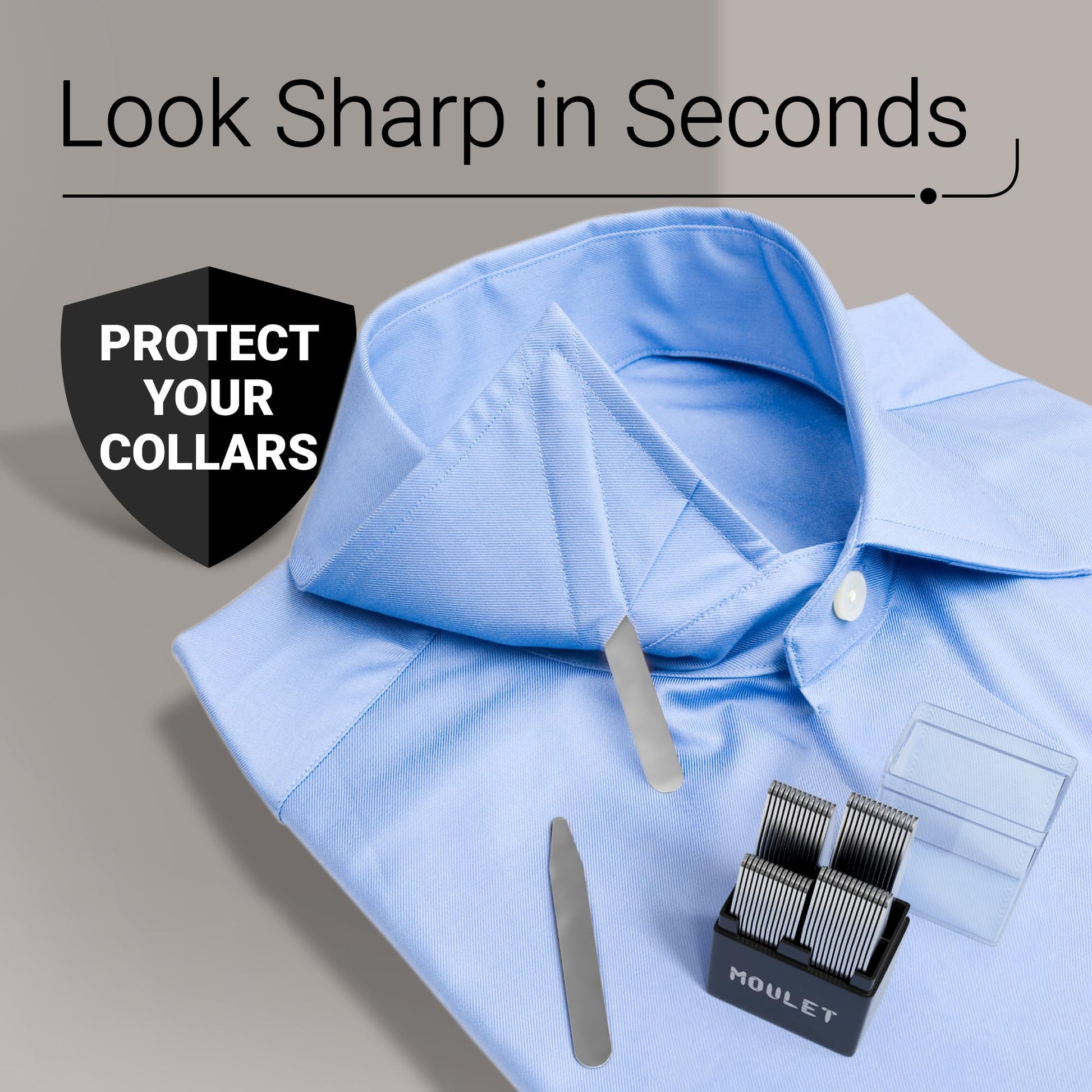 56 Metal Collar Stays for Men's Dress Shirts – Premium Stainless Steel Collar Inserts in 4 Sizes